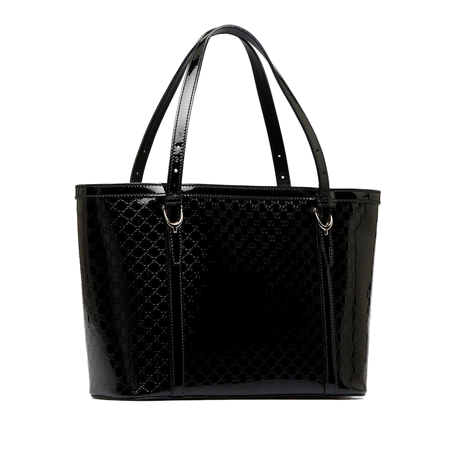 Gucci Microguccissima Nice SHG-yAfoR4 Leather Patent Black Tote Bag