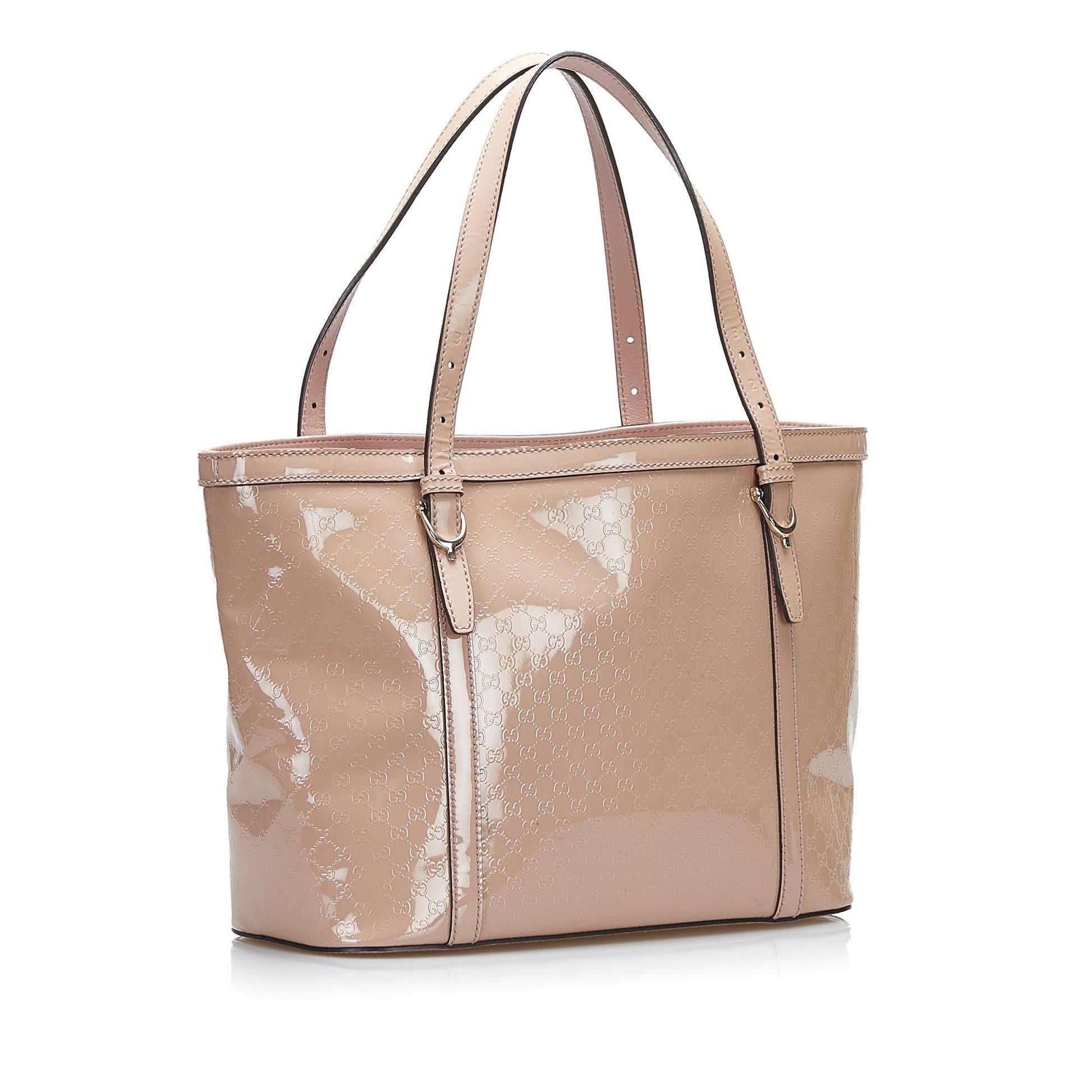 Gucci Microguccissima Nice SHG-nePzU9 Leather Patent Brown Tote Bag
