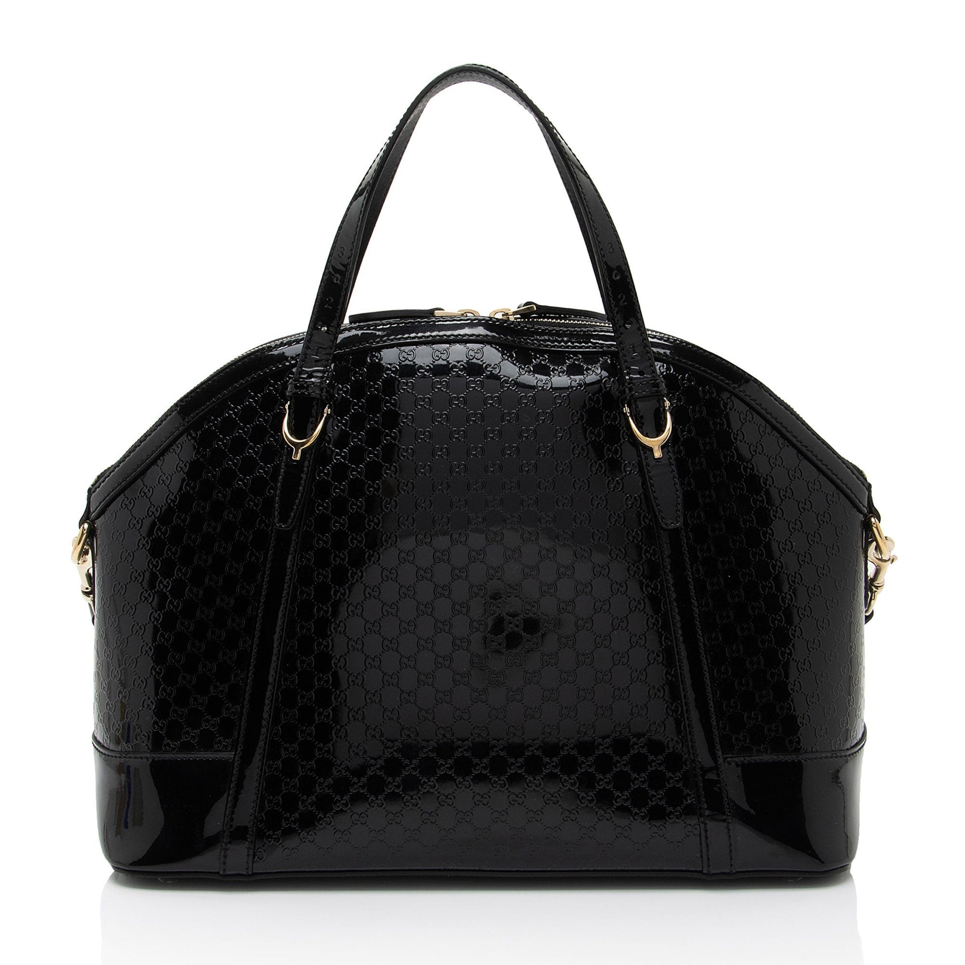 Gucci Microguccissima Nice SHF-pCYqKU Leather Patent Black Satchel Bag