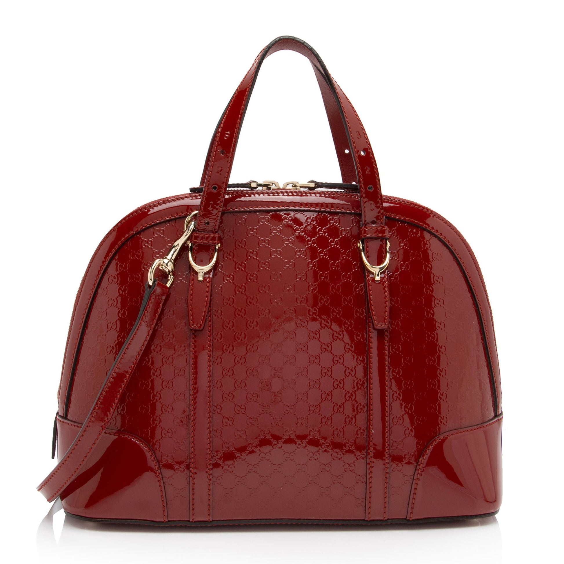 Gucci Microguccissima Nice SHF-swAQdK Leather Patent Red Satchel Bag