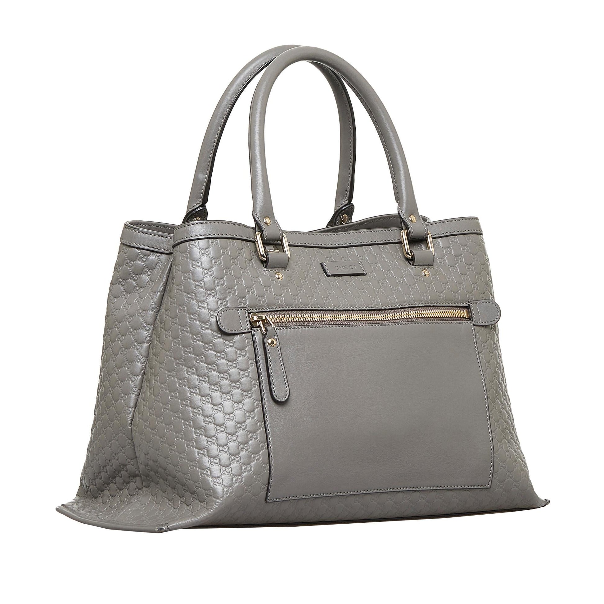 Gucci Microguccissima SHG-Bd1xAy Calf Grey Satchel Bag
