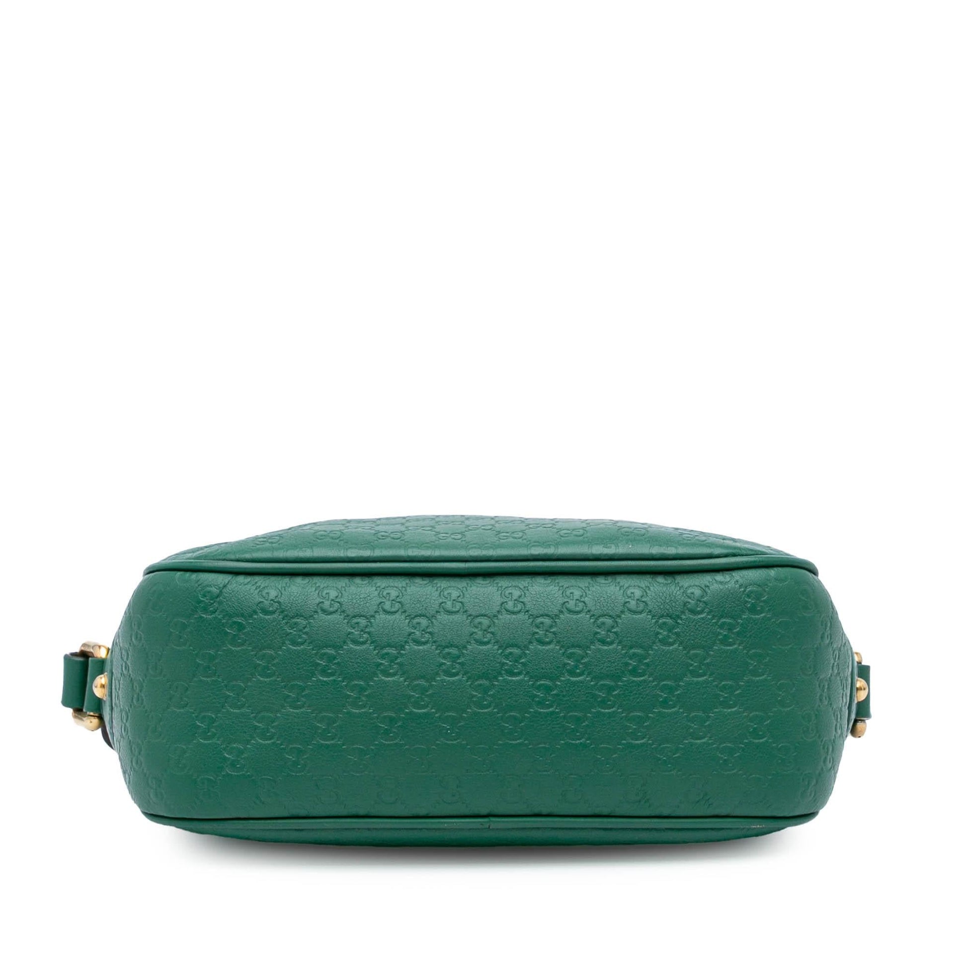 Gucci Microguccissima Sunshine Disco Camera Calf Green Crossbody Bag