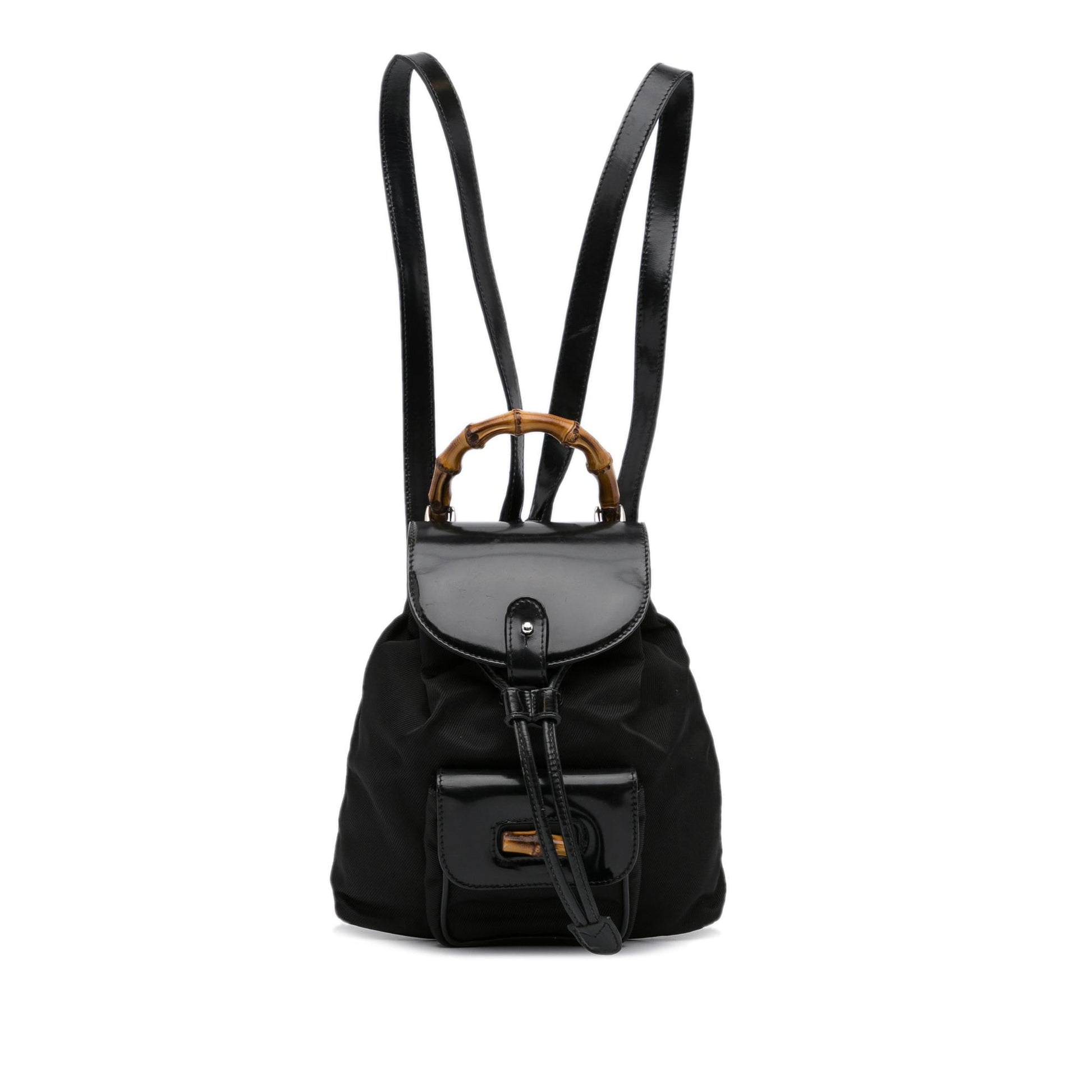 Gucci Bamboo Backpack SHG-cMpThL Nylon Black Mini