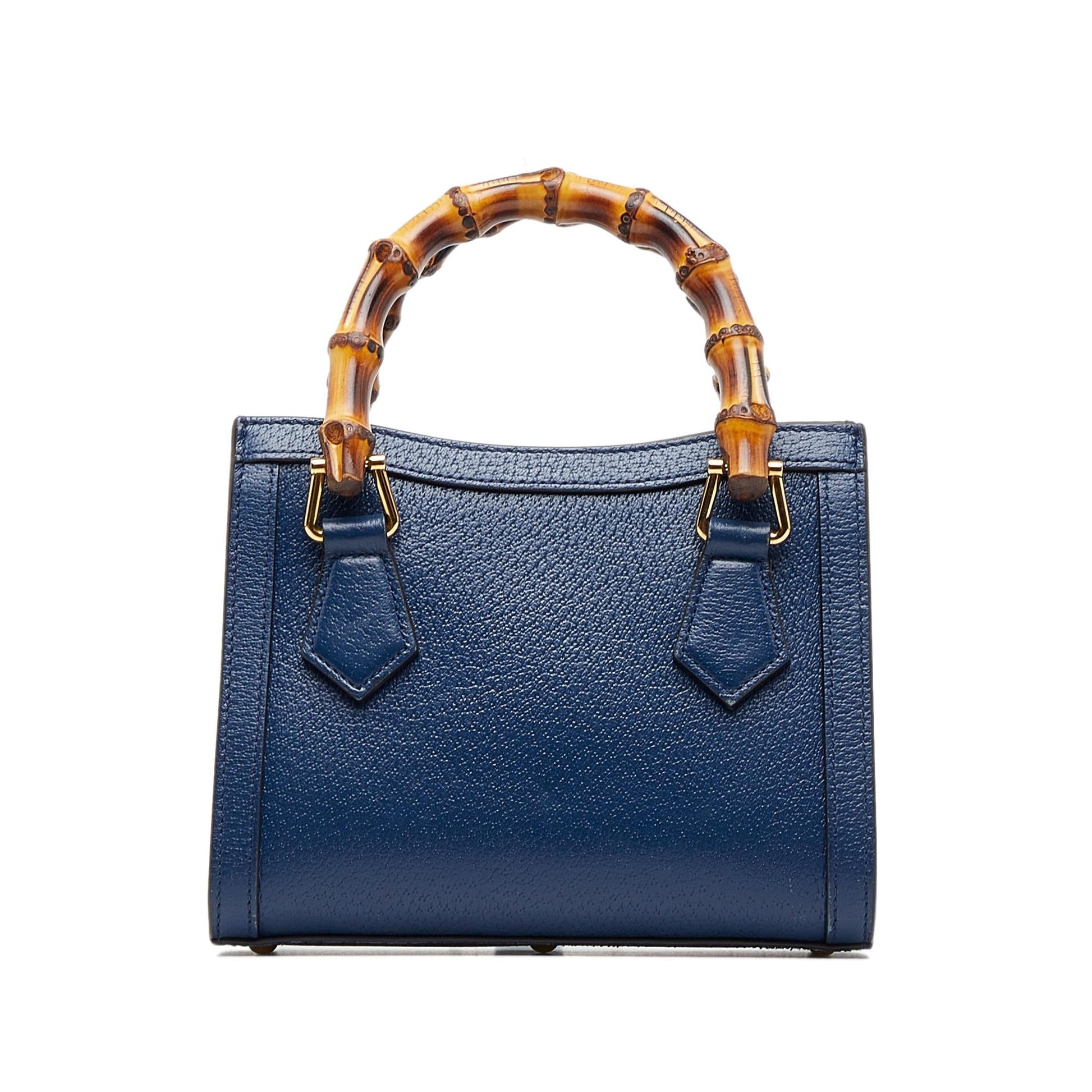 Gucci Bamboo Diana SHG-vVZRwX Calf Blue Mini Satchel Bag