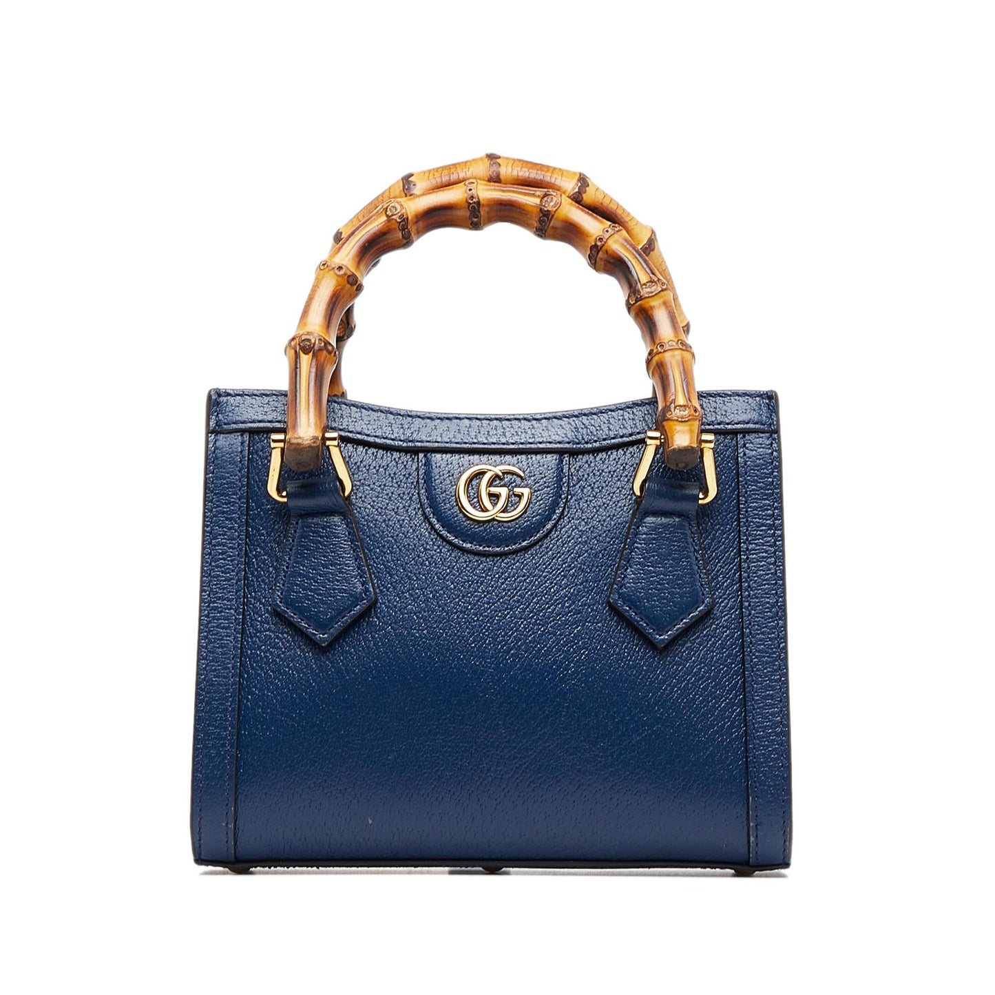 Gucci Bamboo Diana SHG-vVZRwX Calf Blue Mini Satchel Bag