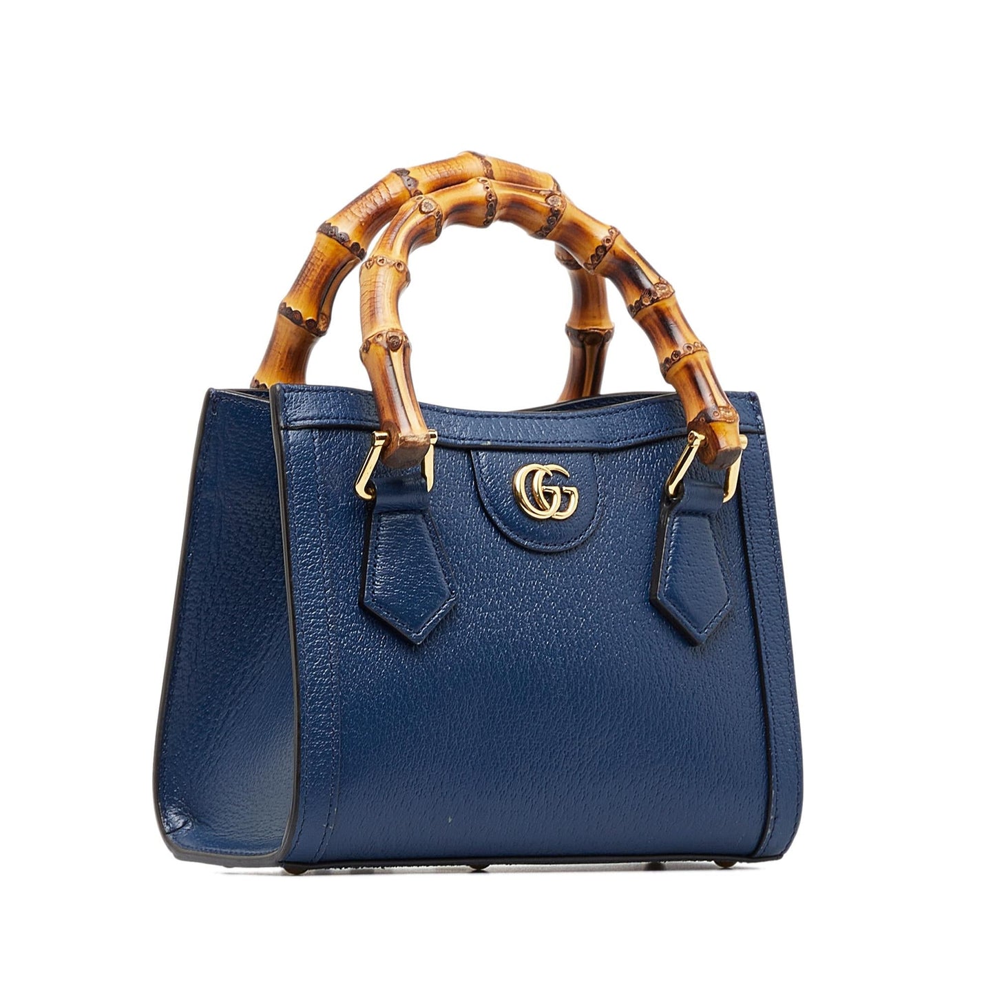 Gucci Bamboo Diana SHG-vVZRwX Calf Blue Mini Satchel Bag