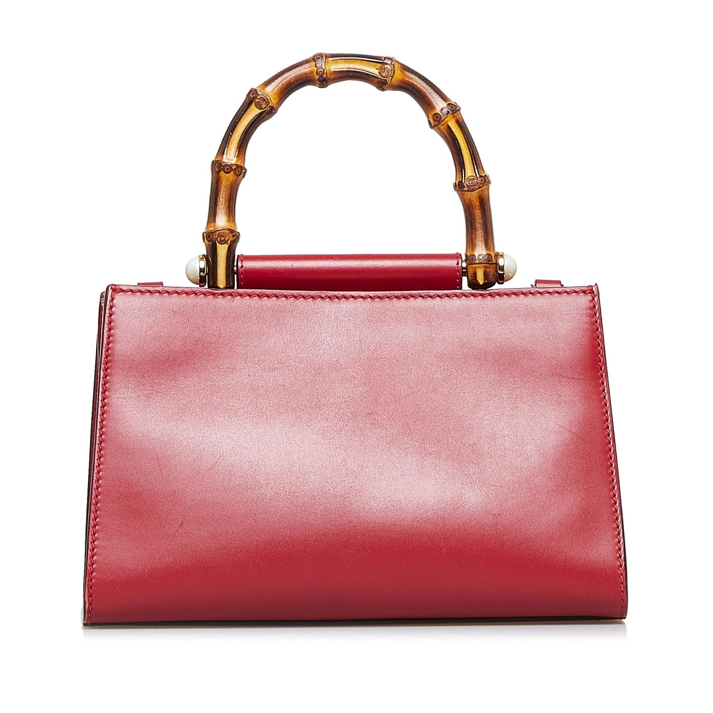 Gucci Bamboo Nymphaea SHG-K9a8Dc Calf Red Mini Satchel Bag