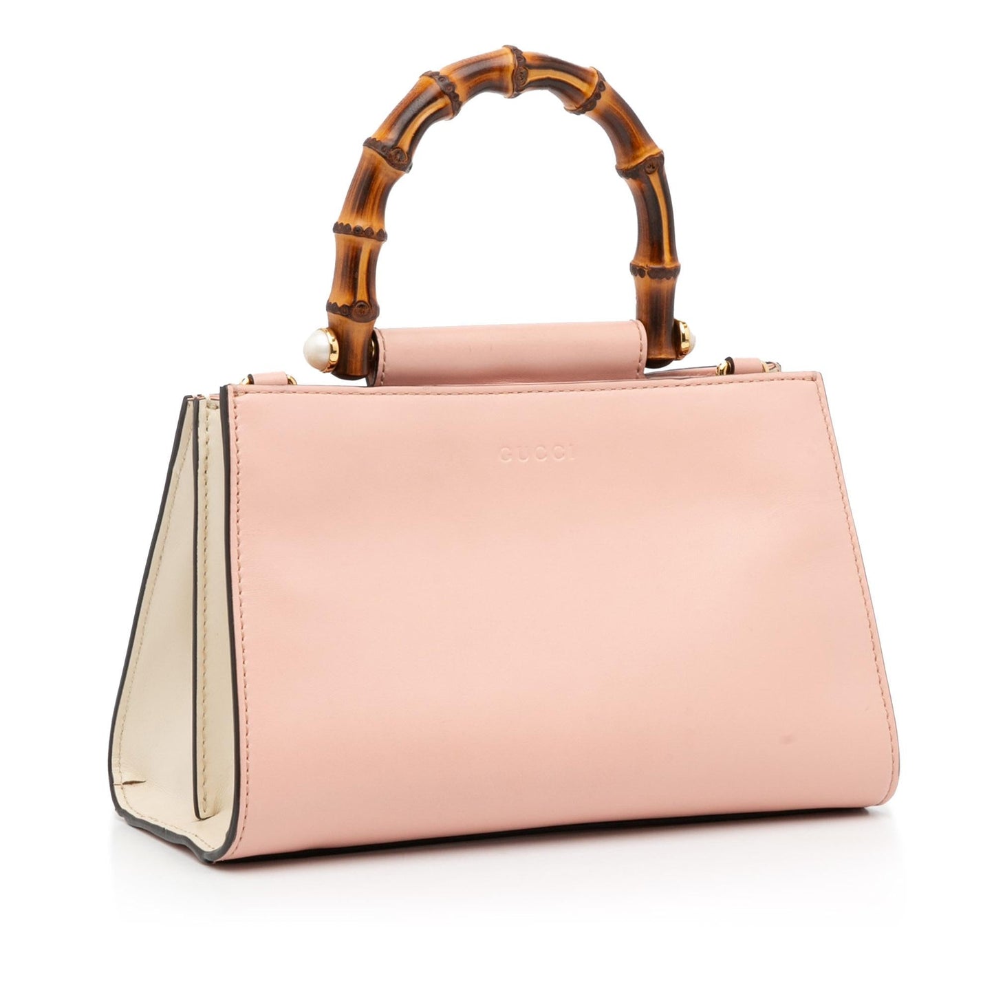 Gucci Bamboo Nymphaea SHG-JvDPQu Calf Pink Mini Satchel Bag