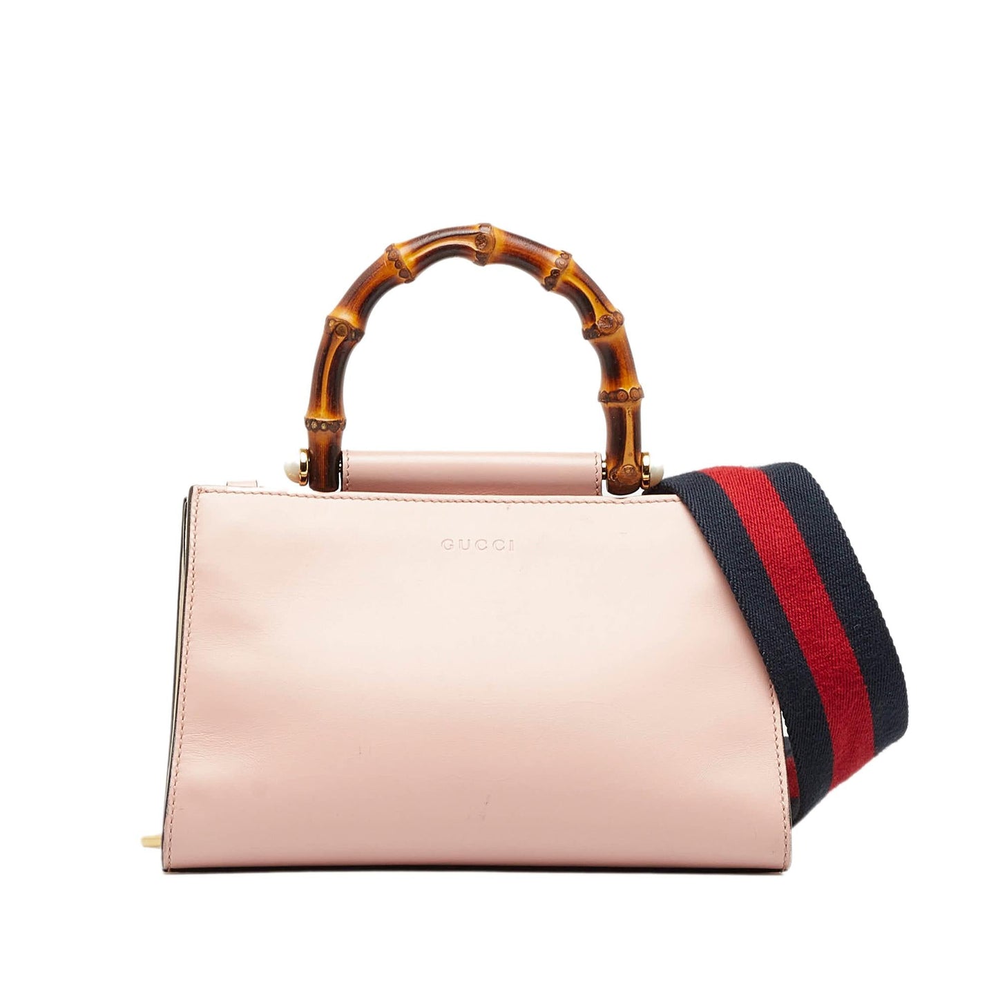 Gucci Bamboo Nymphaea SHG-I1MYUf Calf Pink Mini Satchel Bag