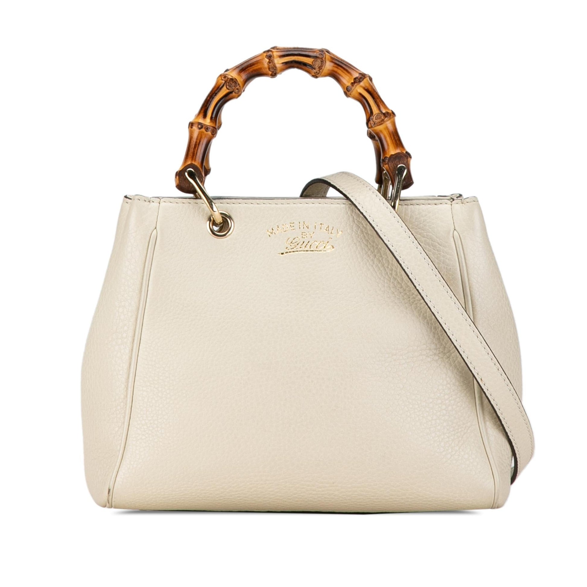 Gucci Bamboo Shopper SHG-pXxLXX Calf White Mini Satchel Bag