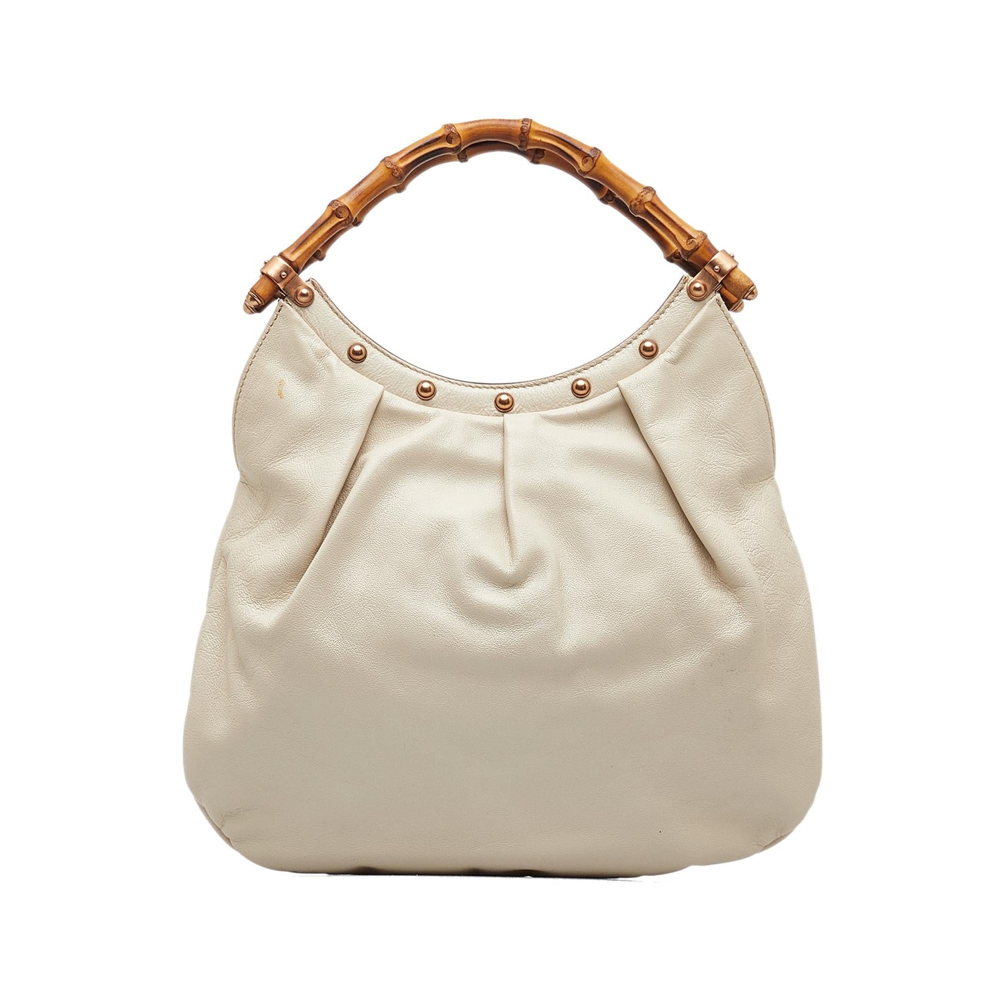 Gucci Bamboo Studded SHG-rQvld0 Calf White Mini Shoulder Bag