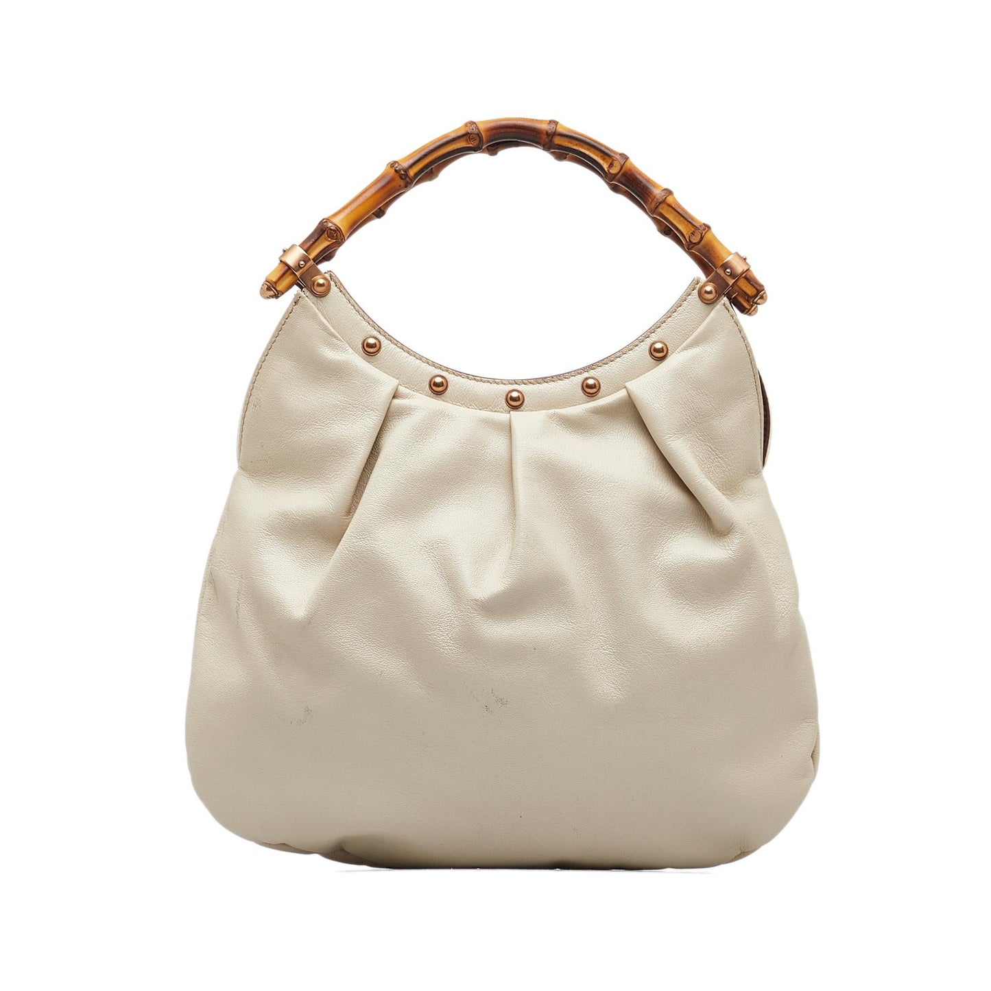 Gucci Bamboo Studded SHG-rQvld0 Calf White Mini Shoulder Bag