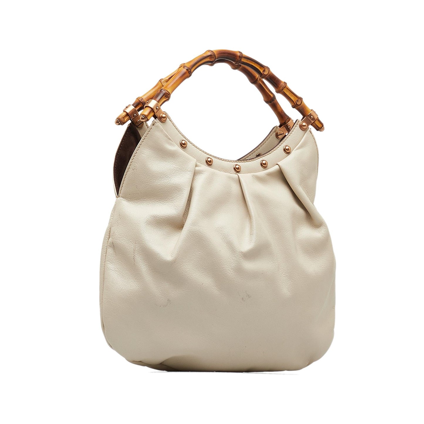 Gucci Bamboo Studded SHG-rQvld0 Calf White Mini Shoulder Bag
