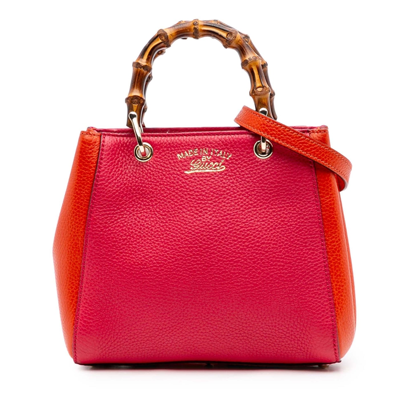 Gucci Bicolor Bamboo Shopper Calfskin Mini Tote Bag