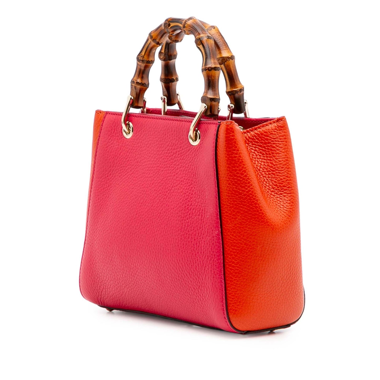 Gucci Bicolor Bamboo Shopper Calfskin Mini Tote Bag