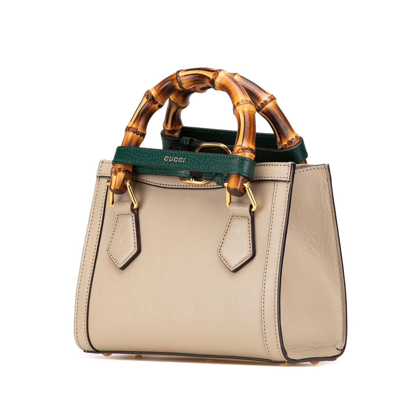 Gucci Bamboo Diana Calf Calfskin Brown Mini Satchel Bag