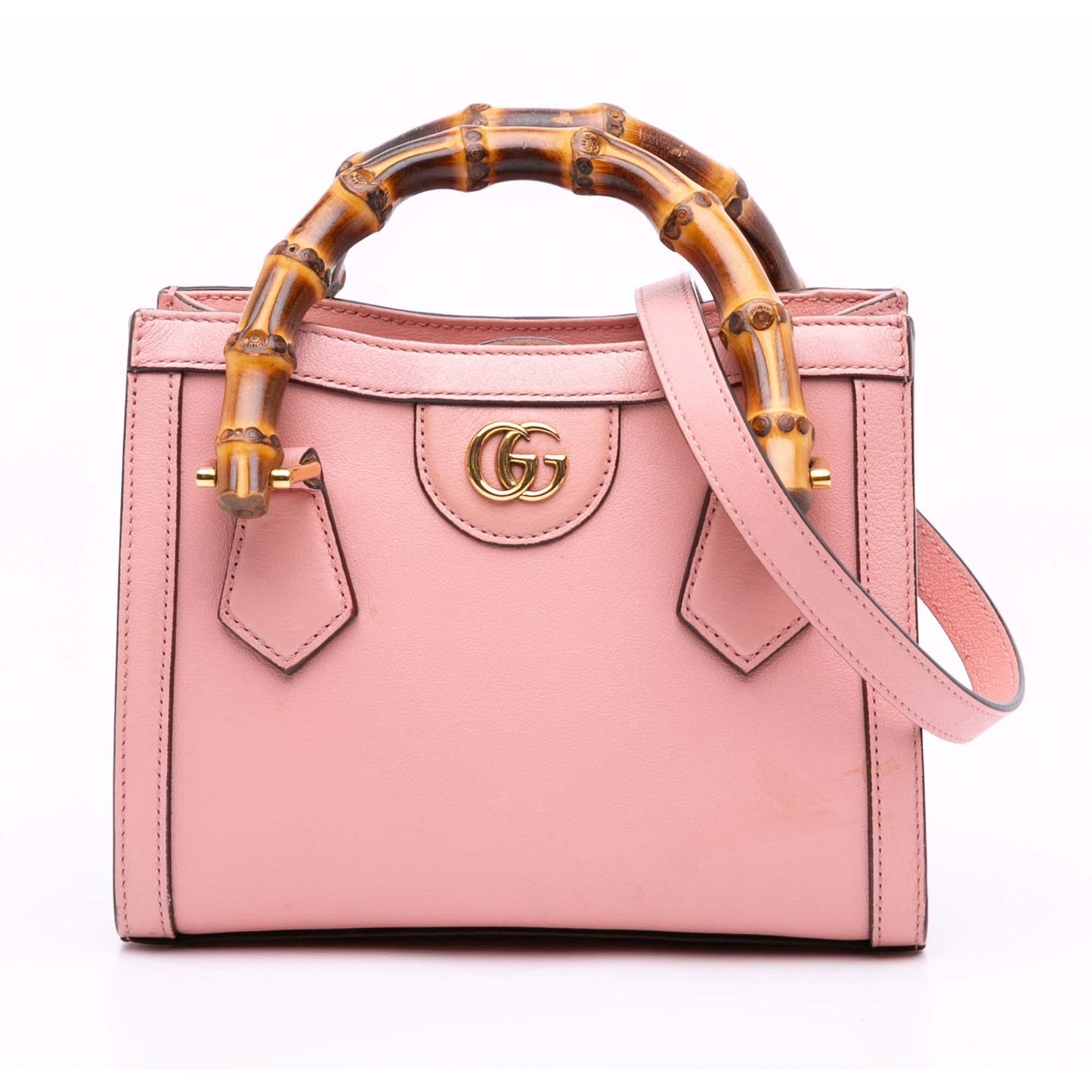 Gucci Bamboo Diana Calf Calfskin Pink Mini Satchel Bag