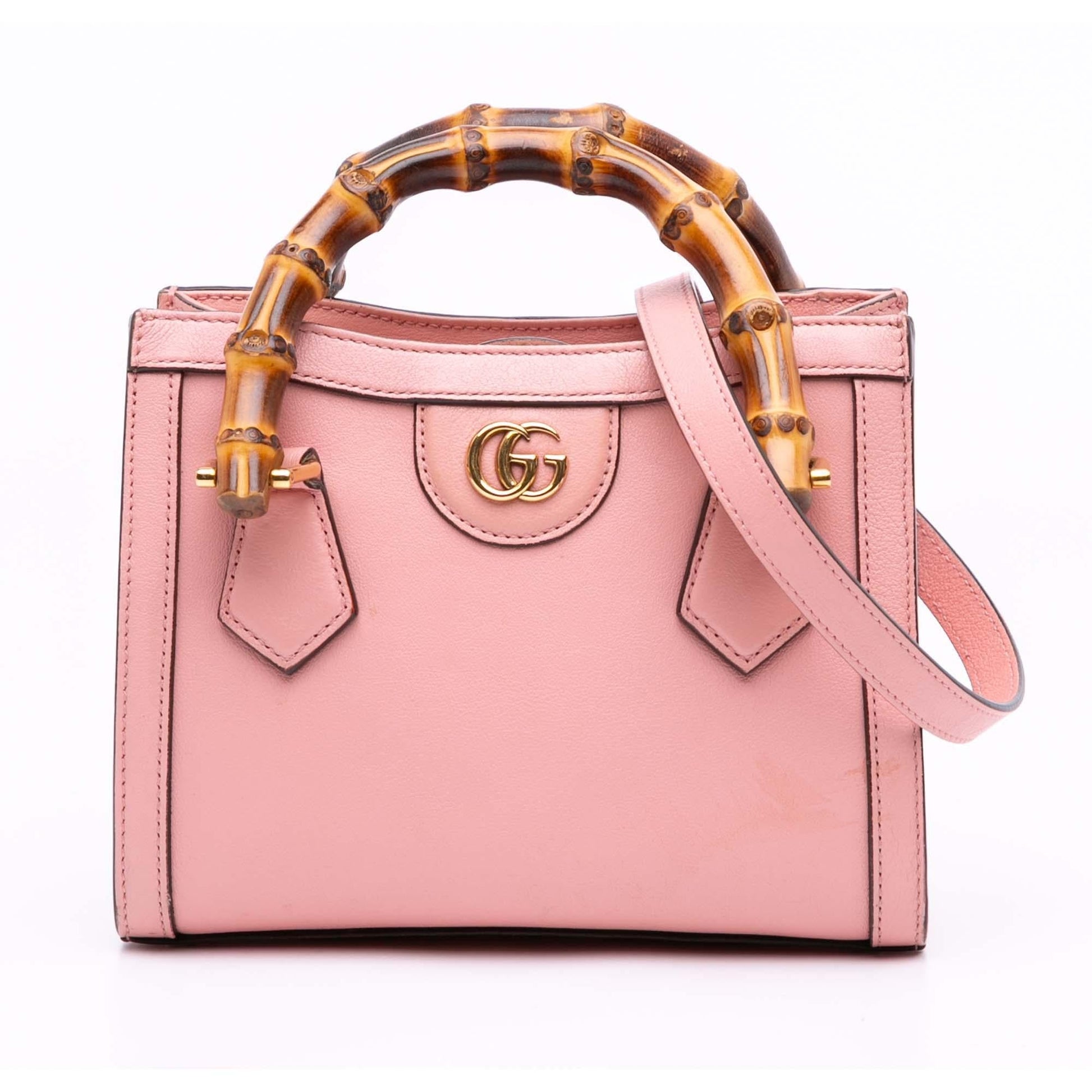 Gucci Bamboo Diana Calf Calfskin Pink Mini Satchel Bag