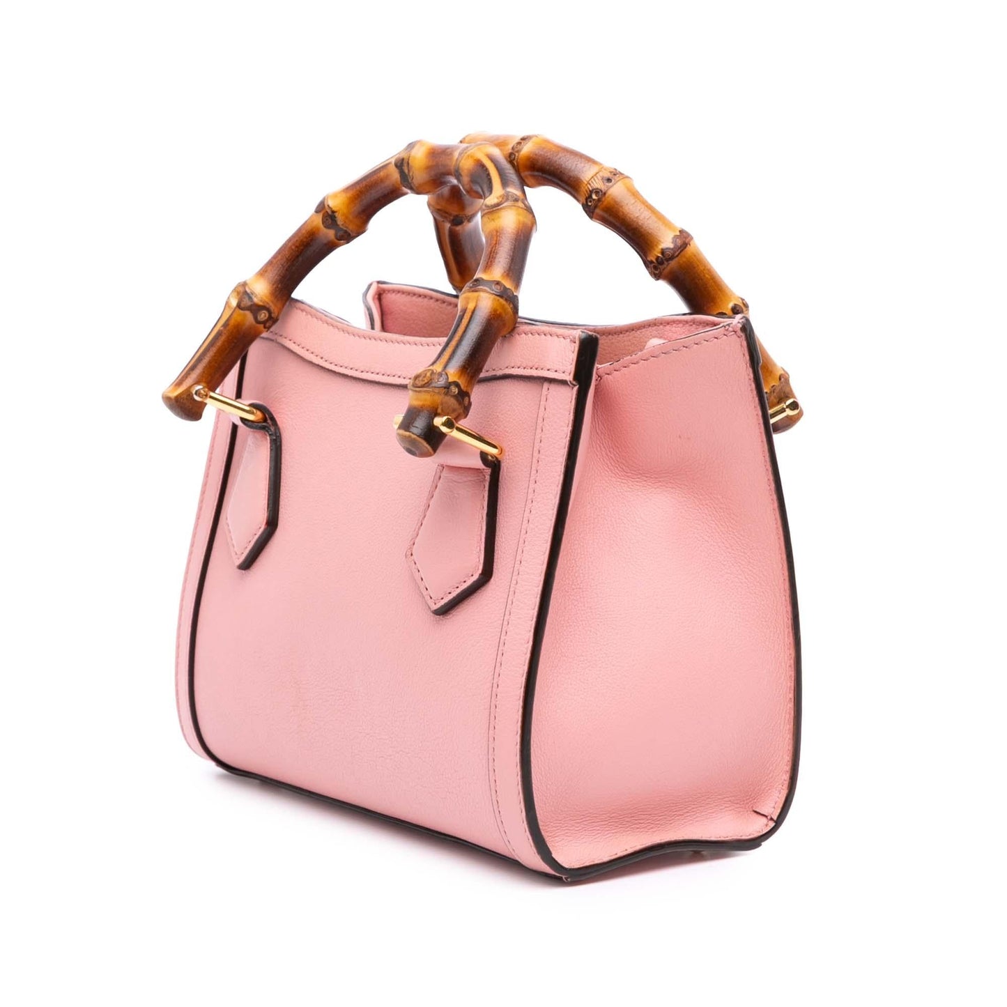 Gucci Bamboo Diana Calf Calfskin Pink Mini Satchel Bag