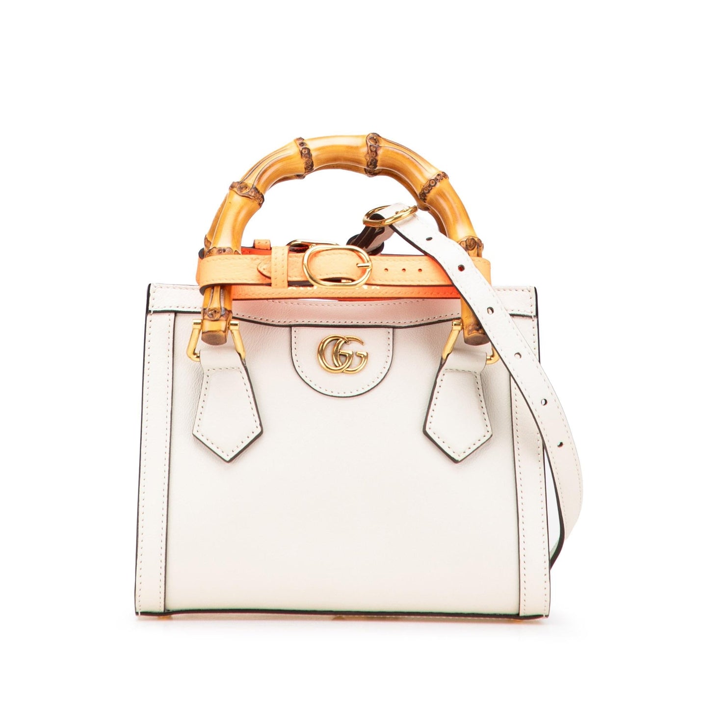 Gucci Bamboo Diana Calf Calfskin White Mini Satchel Bag