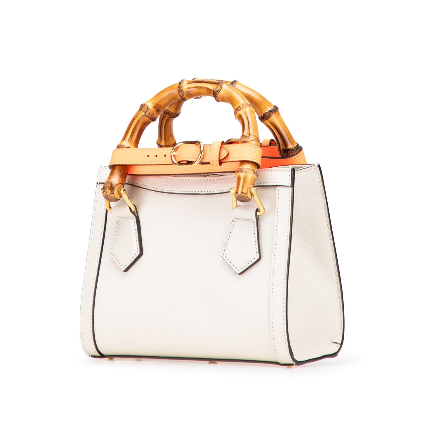 Gucci Bamboo Diana Calf Calfskin White Mini Satchel Bag