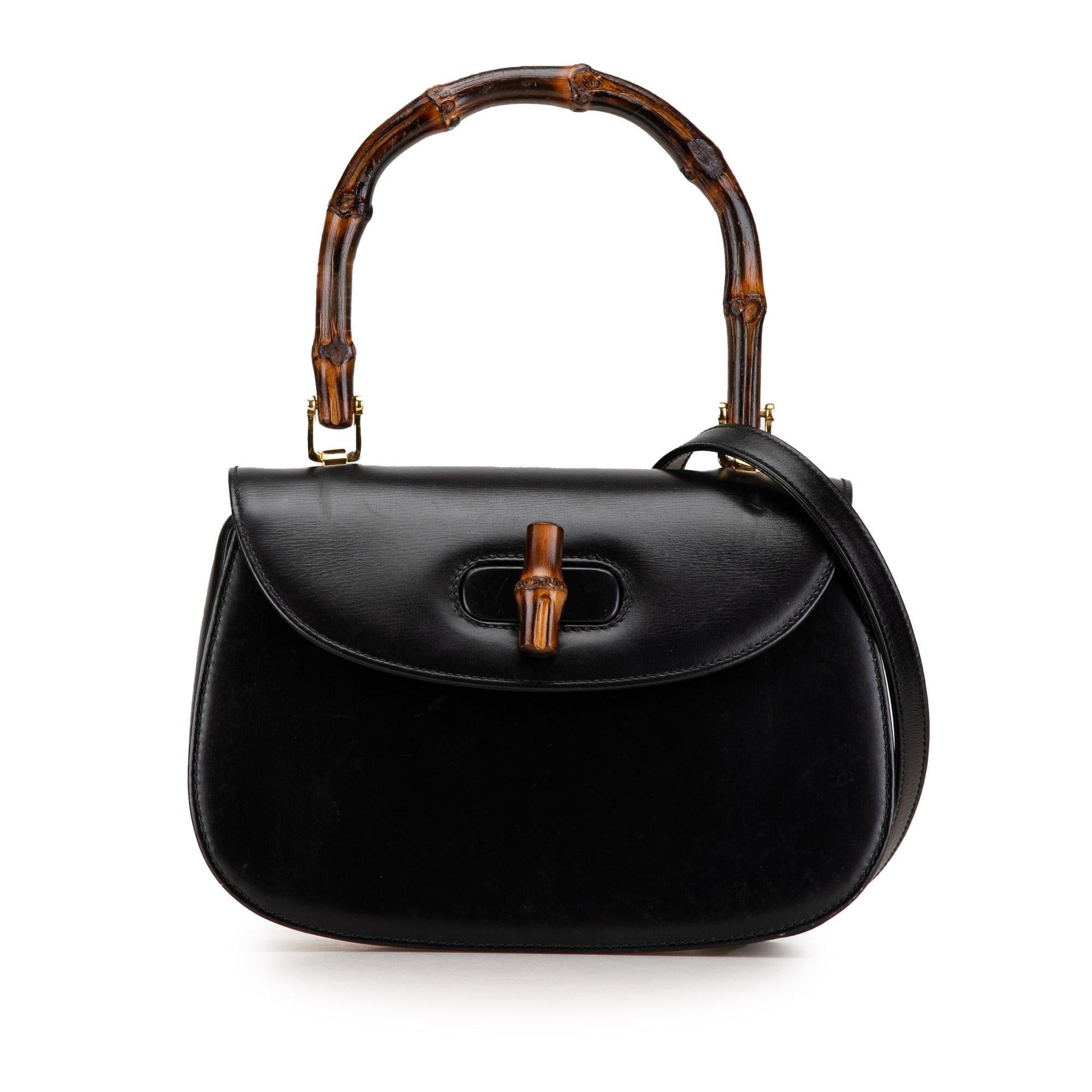 Gucci Bamboo Night SHG-VobDRl Calf Calfskin Black Mini Satchel Bag