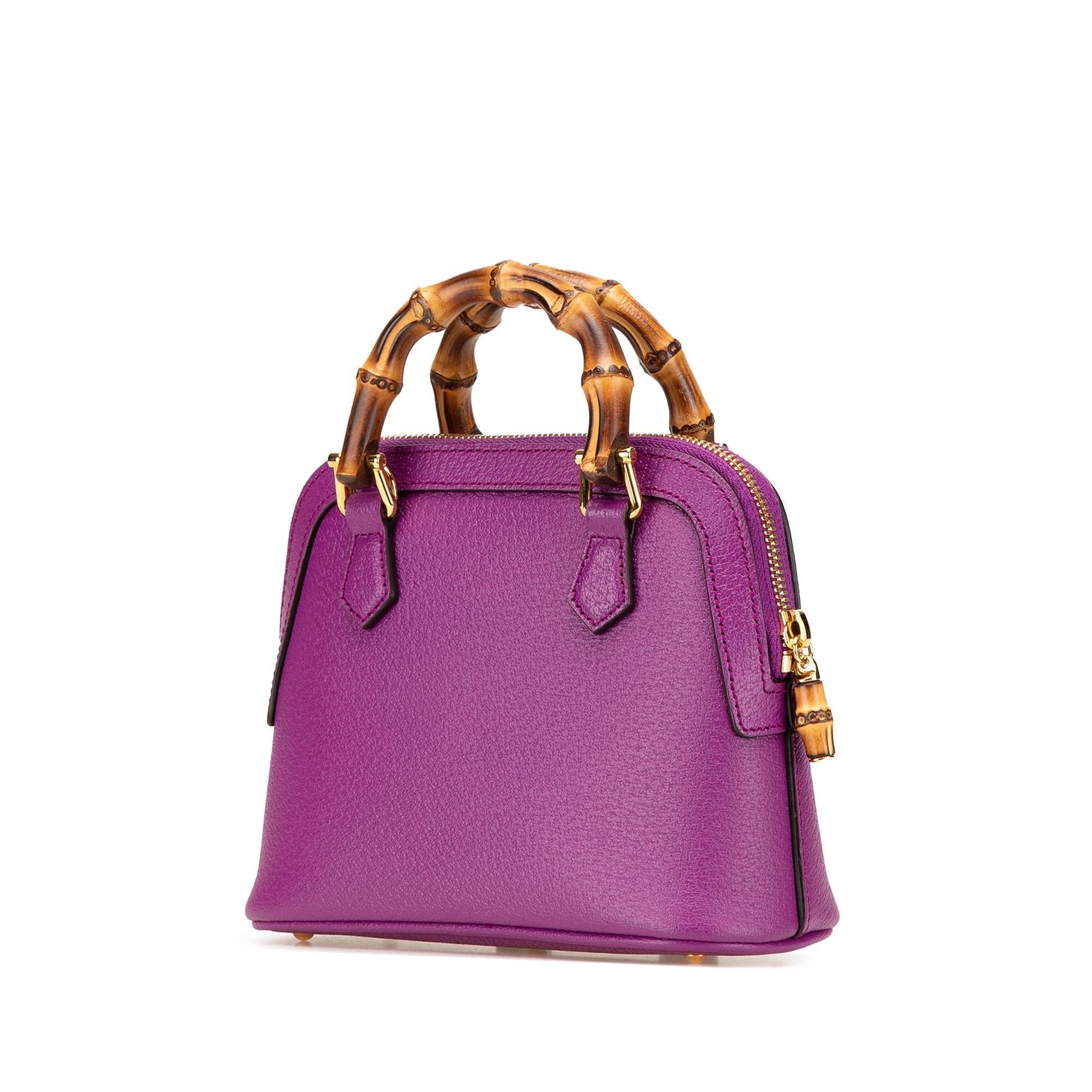 Gucci Dollar Bamboo Diana Dome Calf Calfskin Mini Satchel Bag