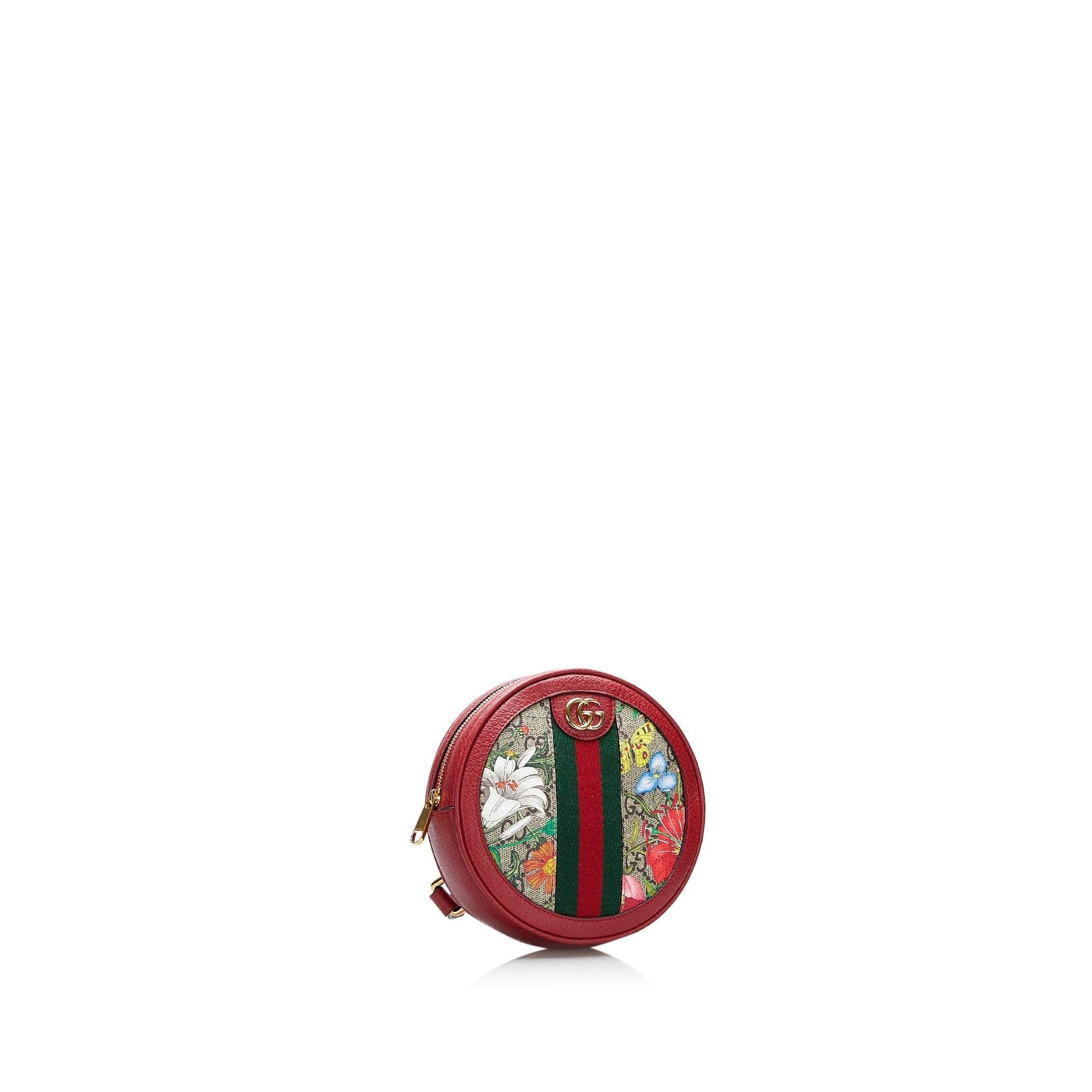 Gucci Flora GG Supreme Round Ophidia Canvas Red Mini Backpack