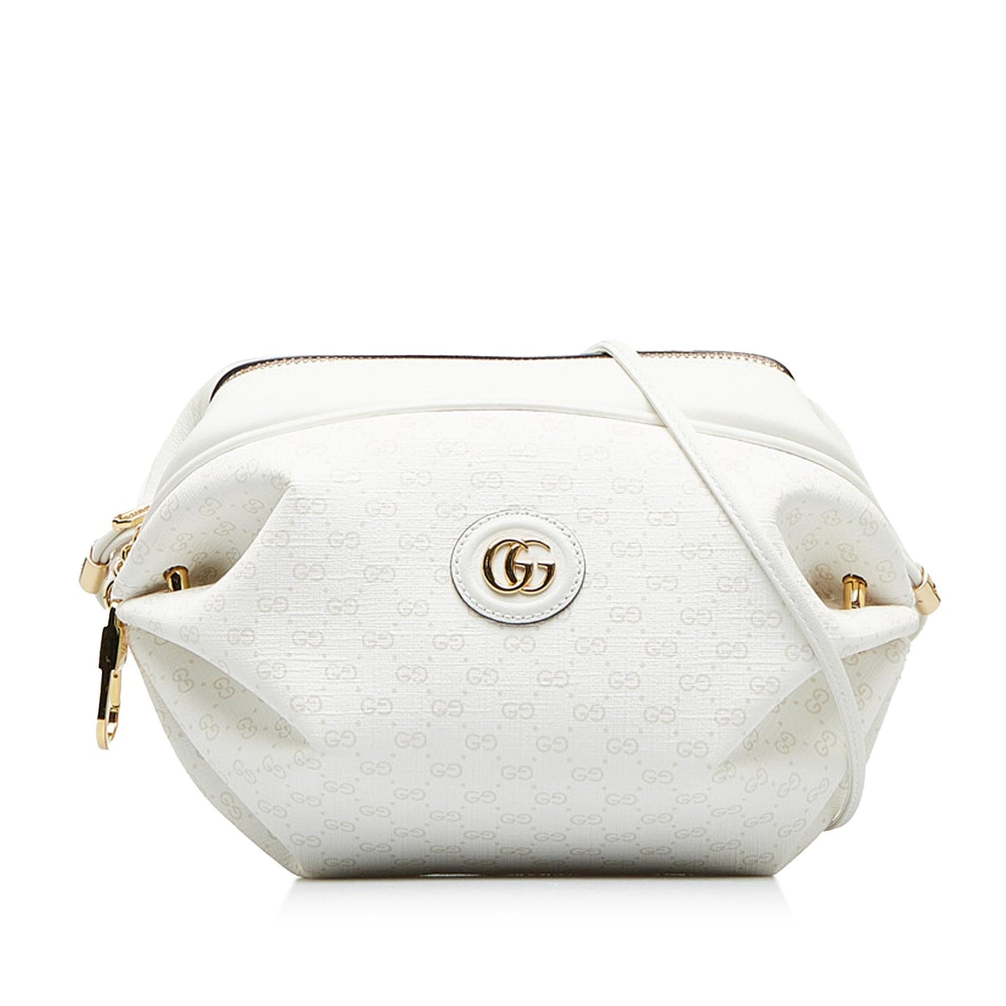 Gucci GG Candy SHG-ZnRjZG Canvas Calf White Mini Crossbody Bag