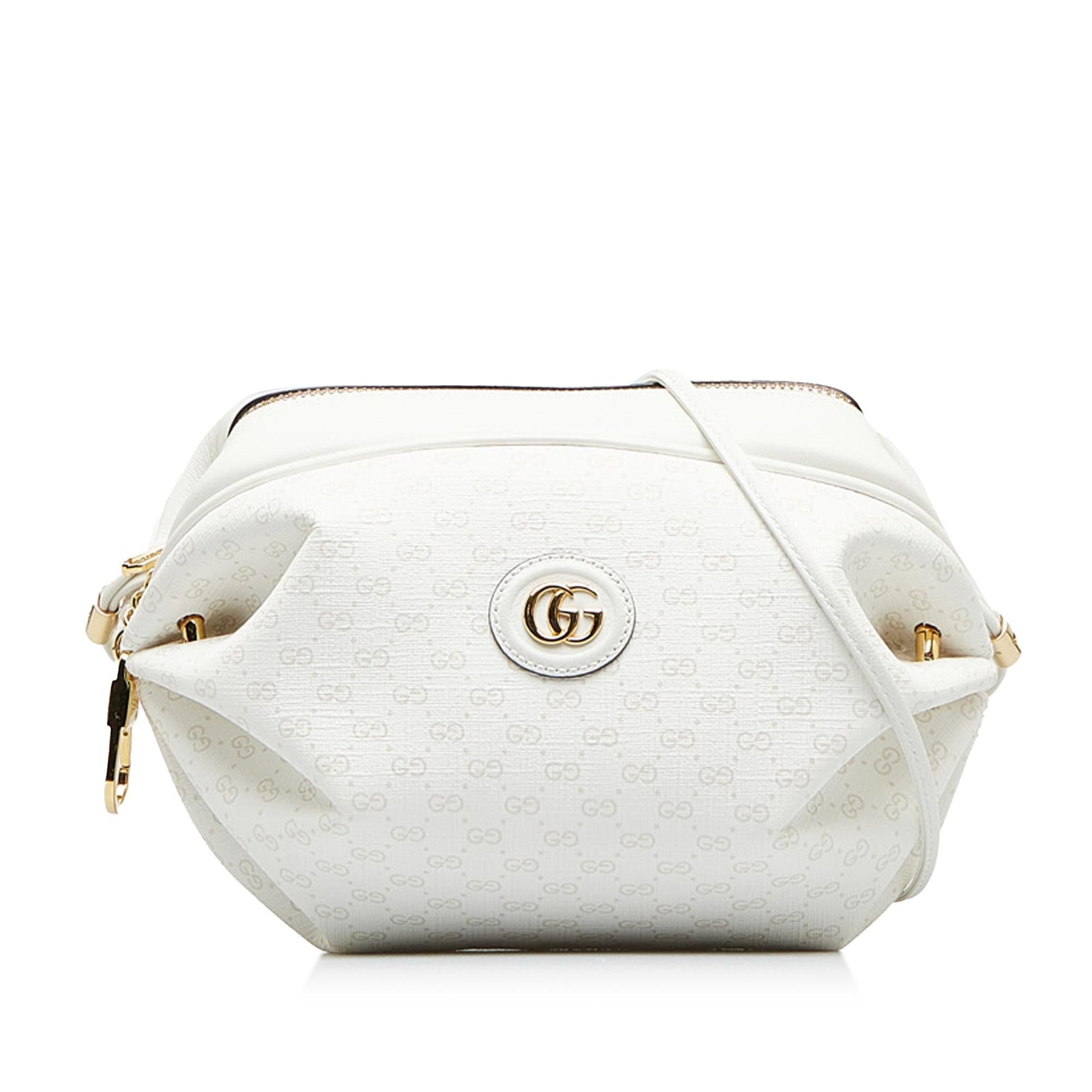 Gucci GG Candy SHG-ZnRjZG Canvas Calf White Mini Crossbody Bag