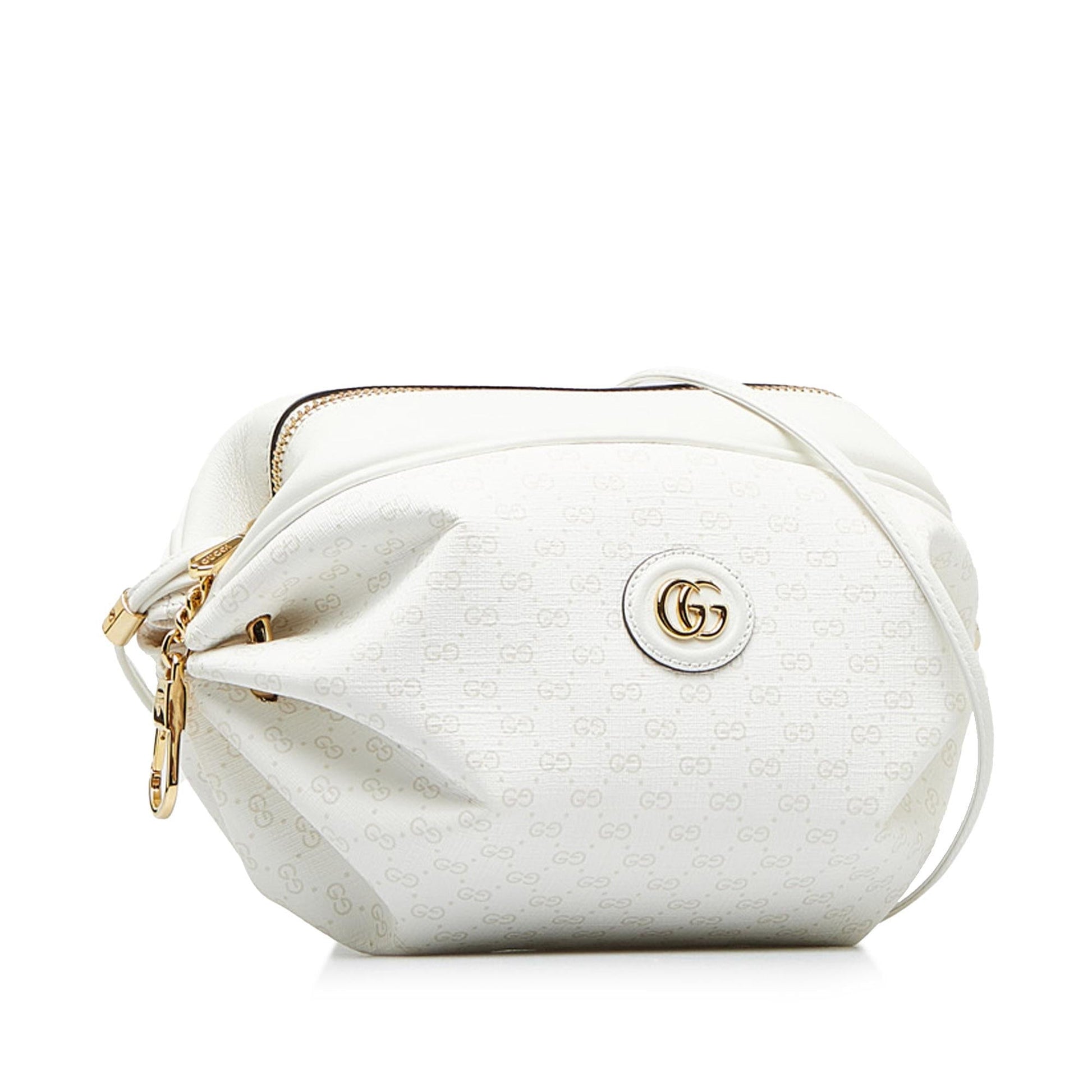 Gucci GG Candy SHG-ZnRjZG Canvas Calf White Mini Crossbody Bag