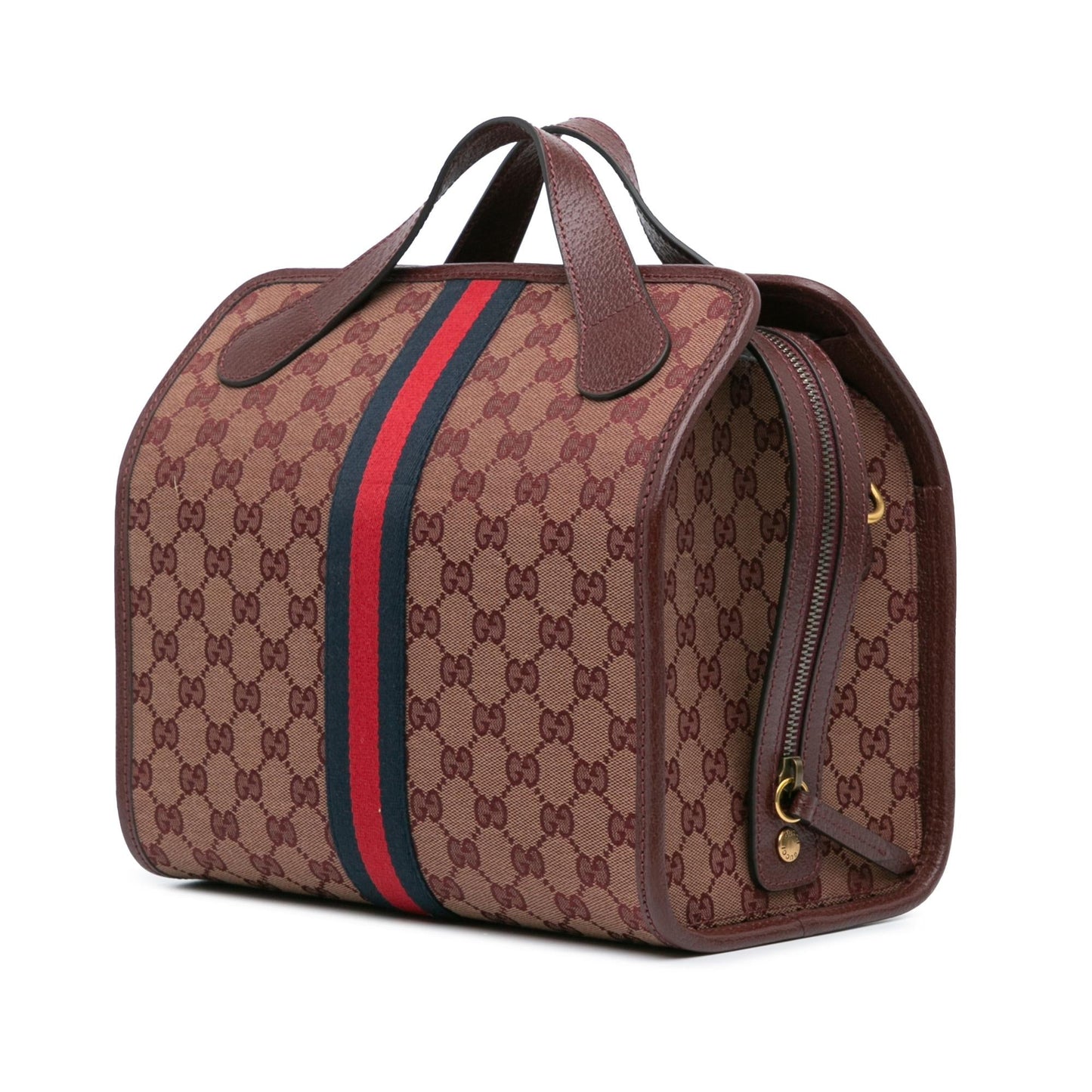 Gucci GG Ophidia Web Duffle SHG-W4bcwX Canvas Calf Red Mini Travel Bag