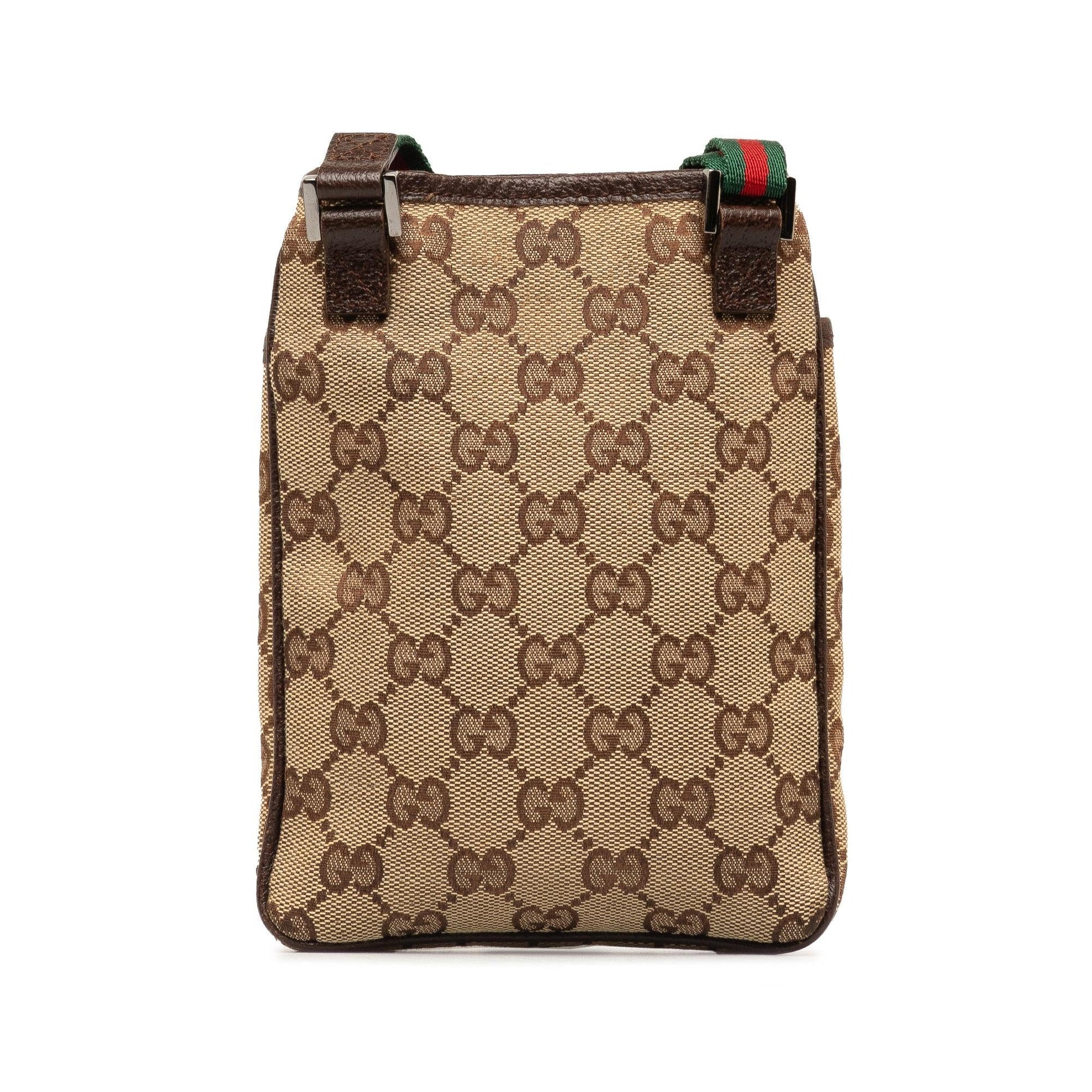 Gucci GG Web SHG-1cLFGf Canvas Brown Mini Crossbody Bag