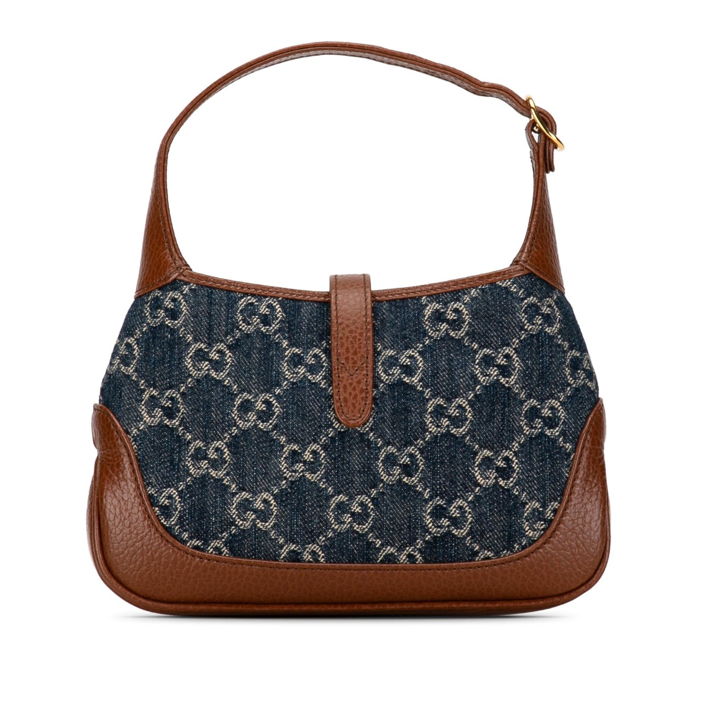 Gucci GG Jackie SHG-dokpc3 Denim Calf Brown Blue Crossbody Bag