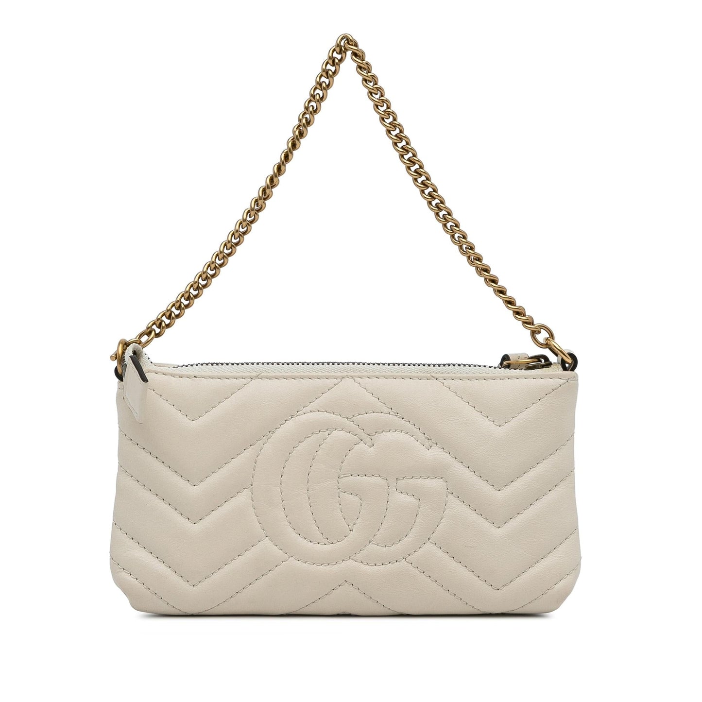Gucci GG Marmont Baguette SHG-Rla7Nz Calf White Mini Chain Mini Bag
