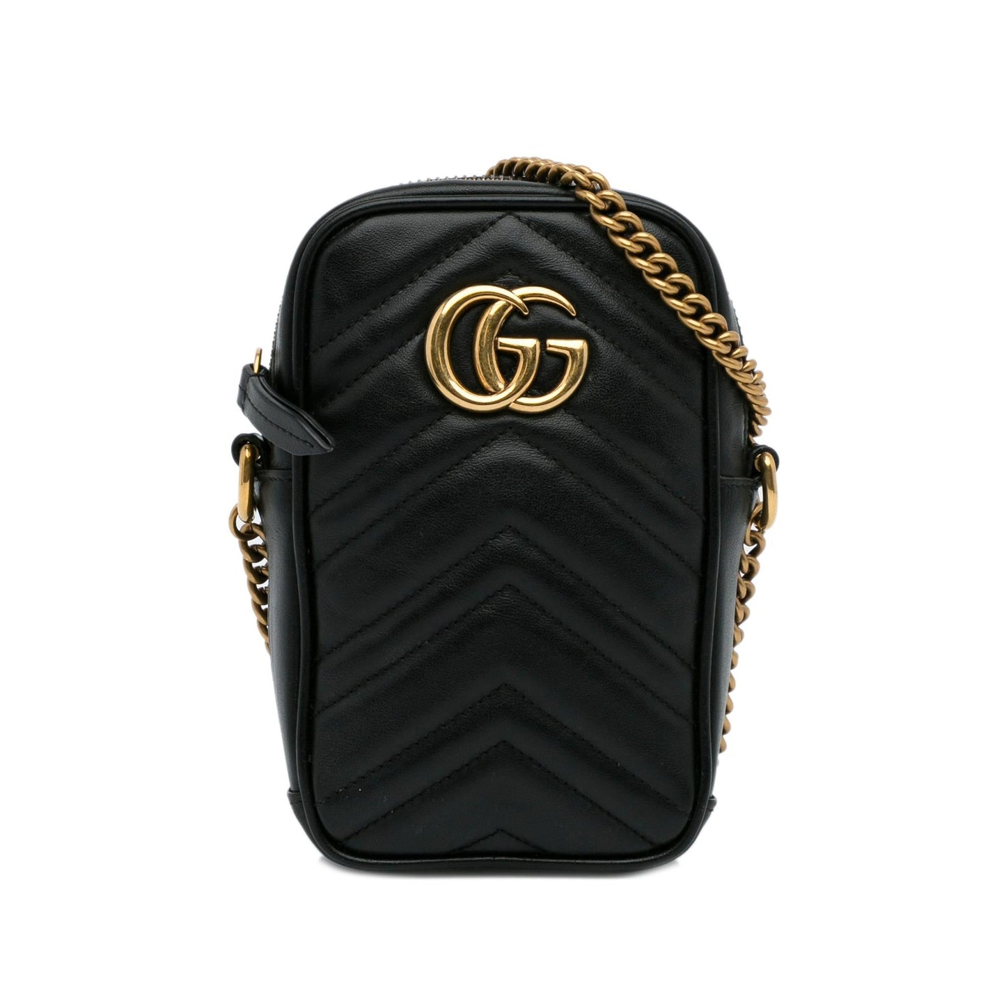 Gucci GG Marmont SHG-lsXYA5 Calf Black Mini Crossbody Bag