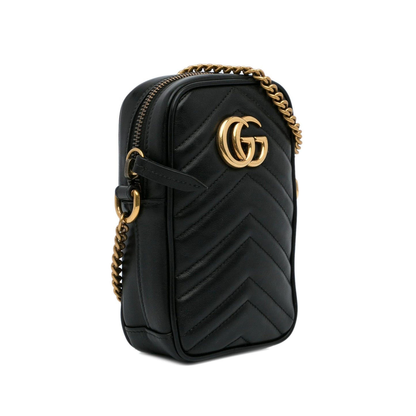 Gucci GG Marmont SHG-lsXYA5 Calf Black Mini Crossbody Bag
