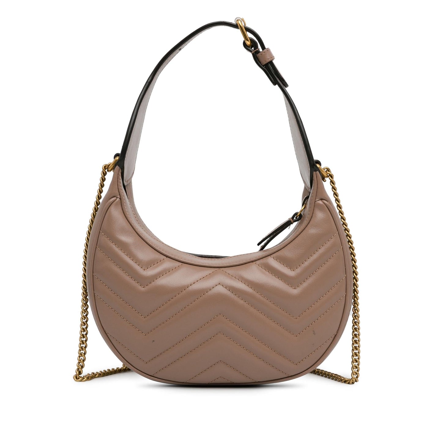 Gucci GG Marmont Half Moon SHG-IhG8D5 Calf Brown Mini Satchel Bag