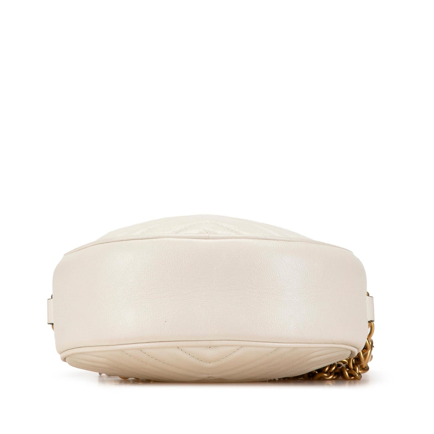Gucci GG Marmont Round Matelasse Leather Calf White Crossbody Bag
