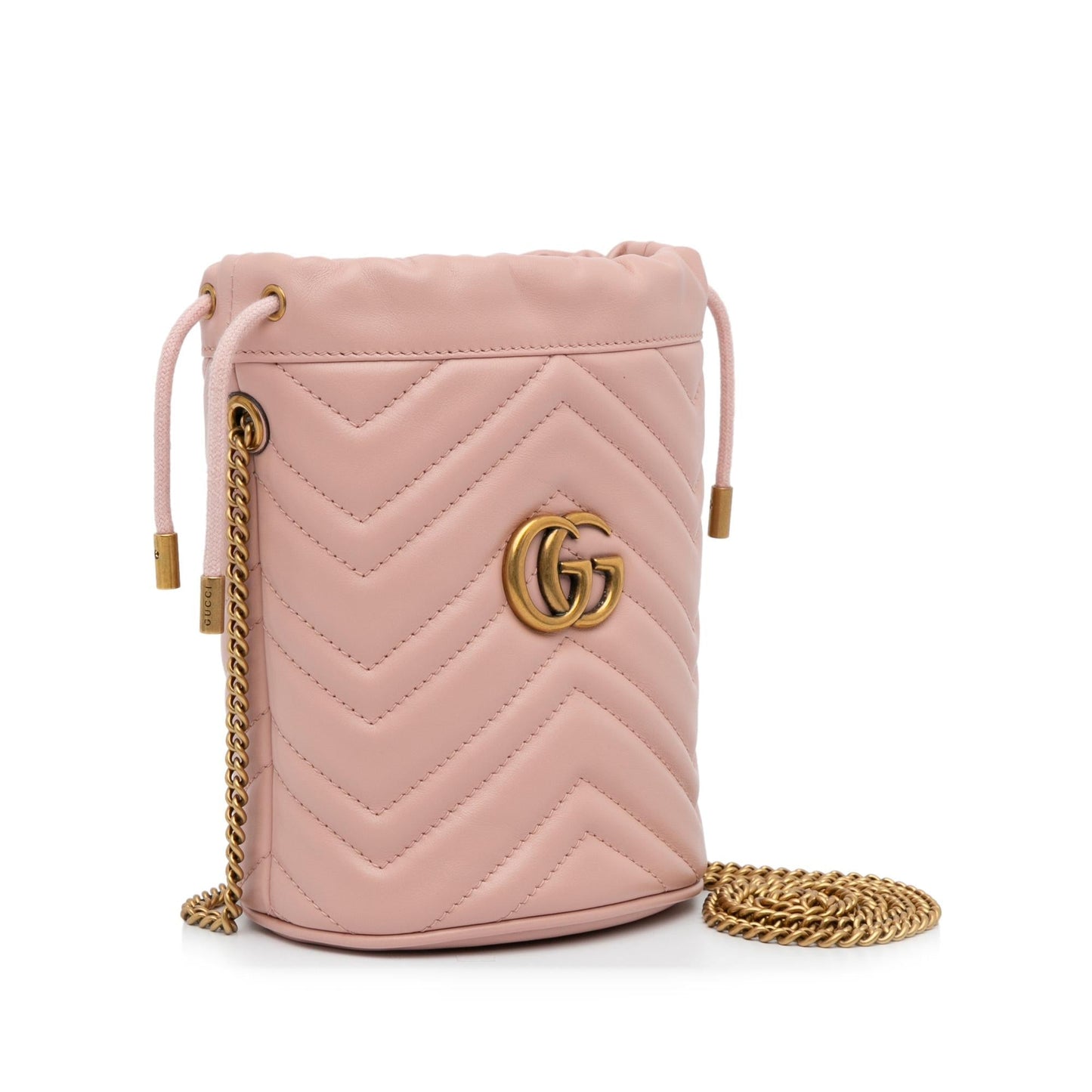 Gucci GG Marmont Bucket SHG-yidCFA Matelasse Calf Pink Mini Shoulder Bag