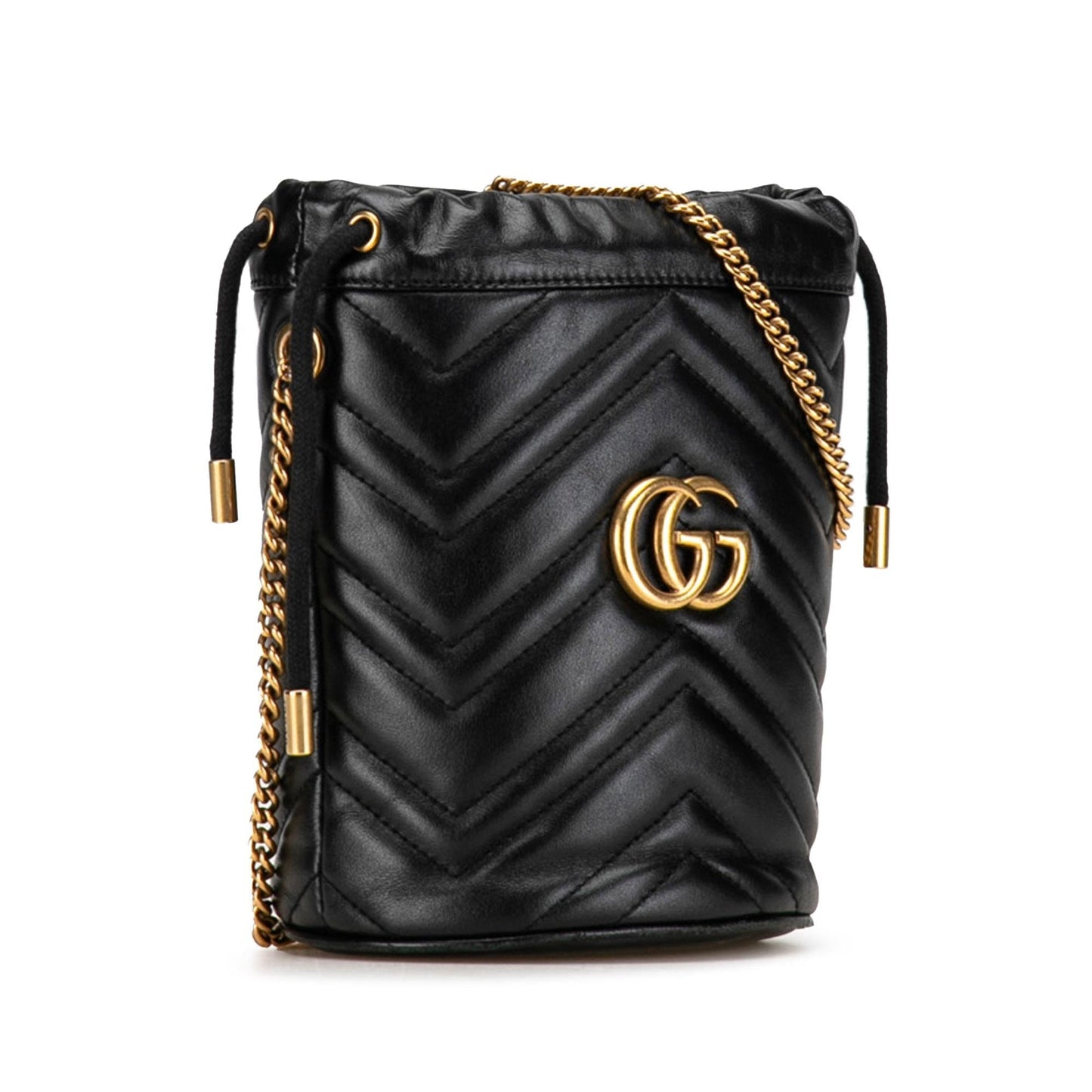 Gucci GG Marmont Bucket Matelasse Calf Black Mini Shoulder Bag