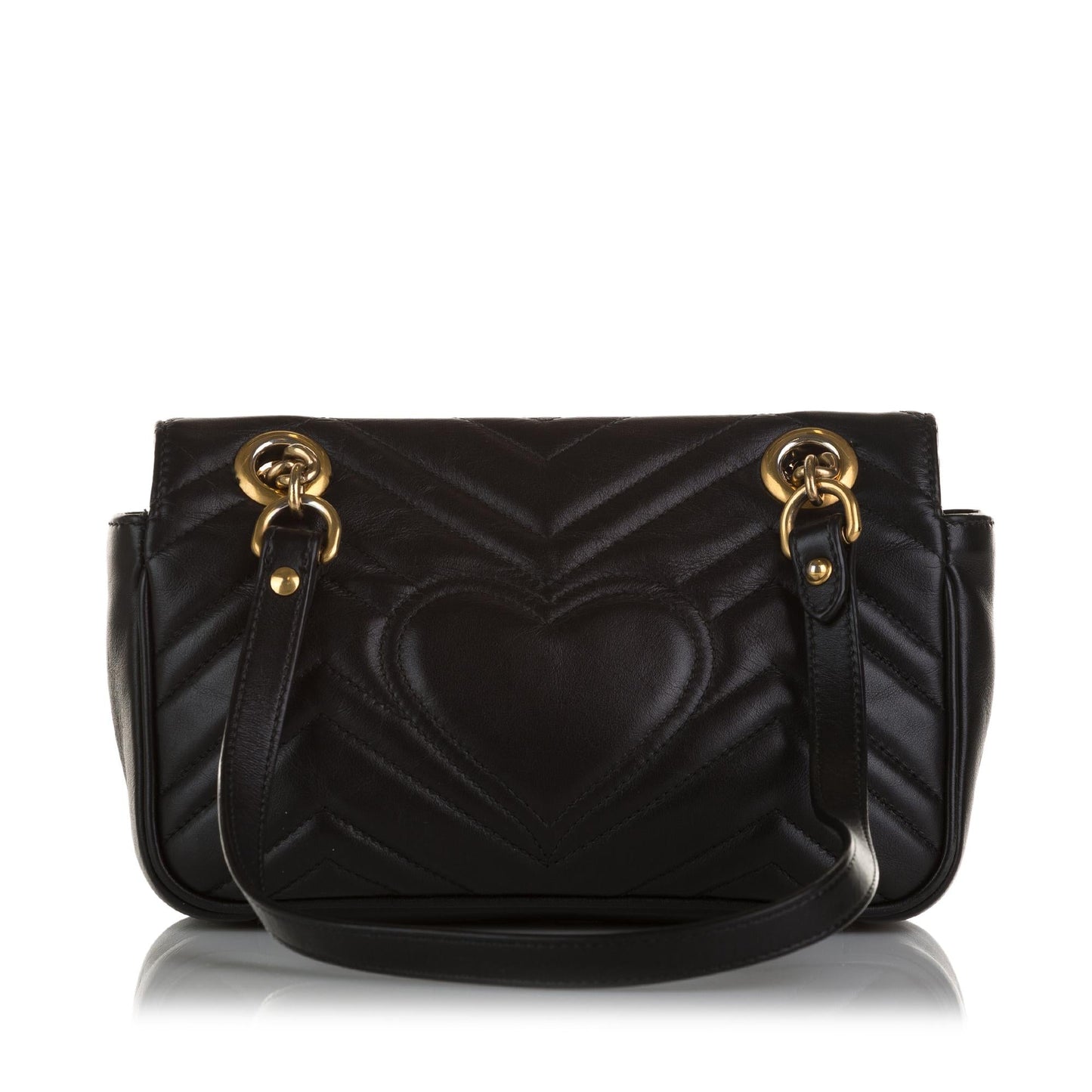 Gucci GG Marmont SHG-olqVD2 Matelasse Calf Black Mini Crossbody Bag