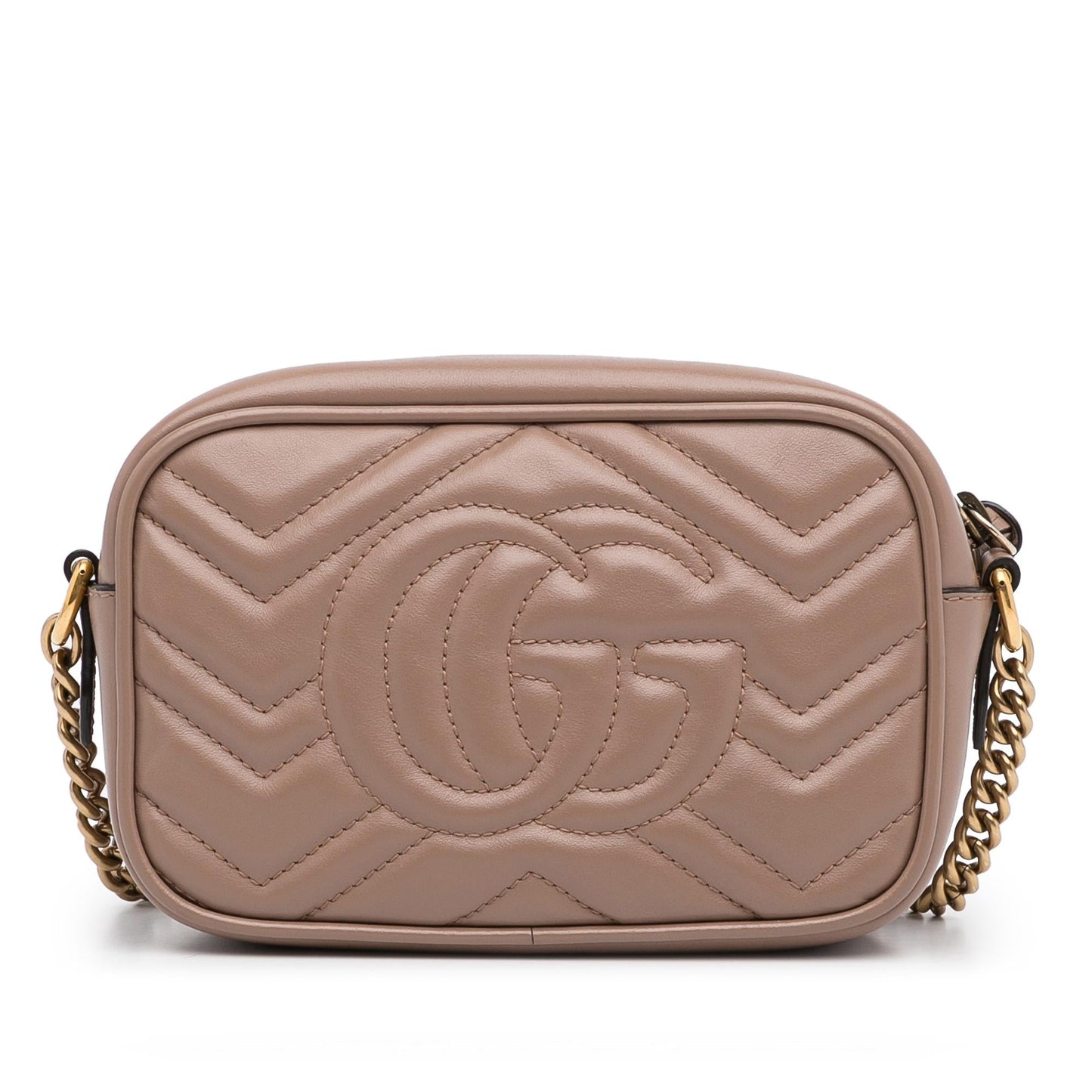 Gucci GG Marmont SHG-r1hvKf Matelasse Calf Brown Mini Crossbody Bag