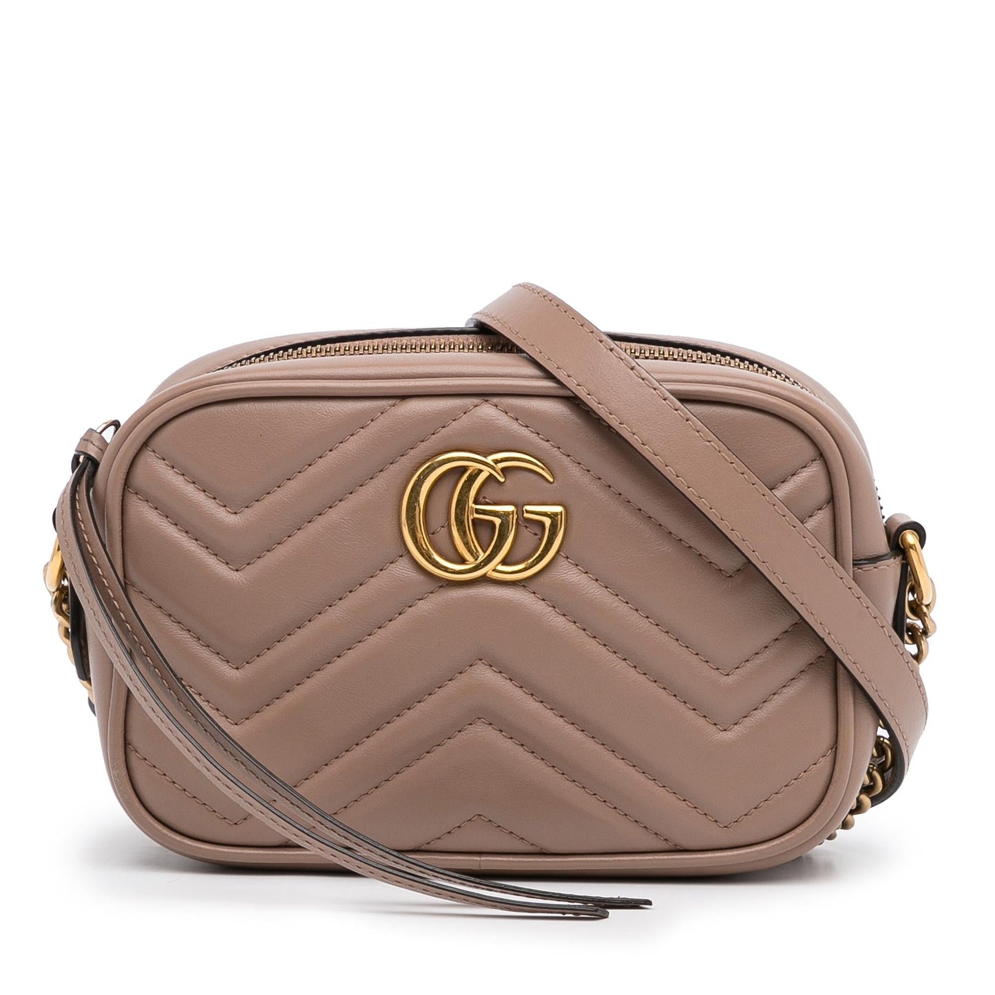 Gucci GG Marmont SHG-r1hvKf Matelasse Calf Brown Mini Crossbody Bag