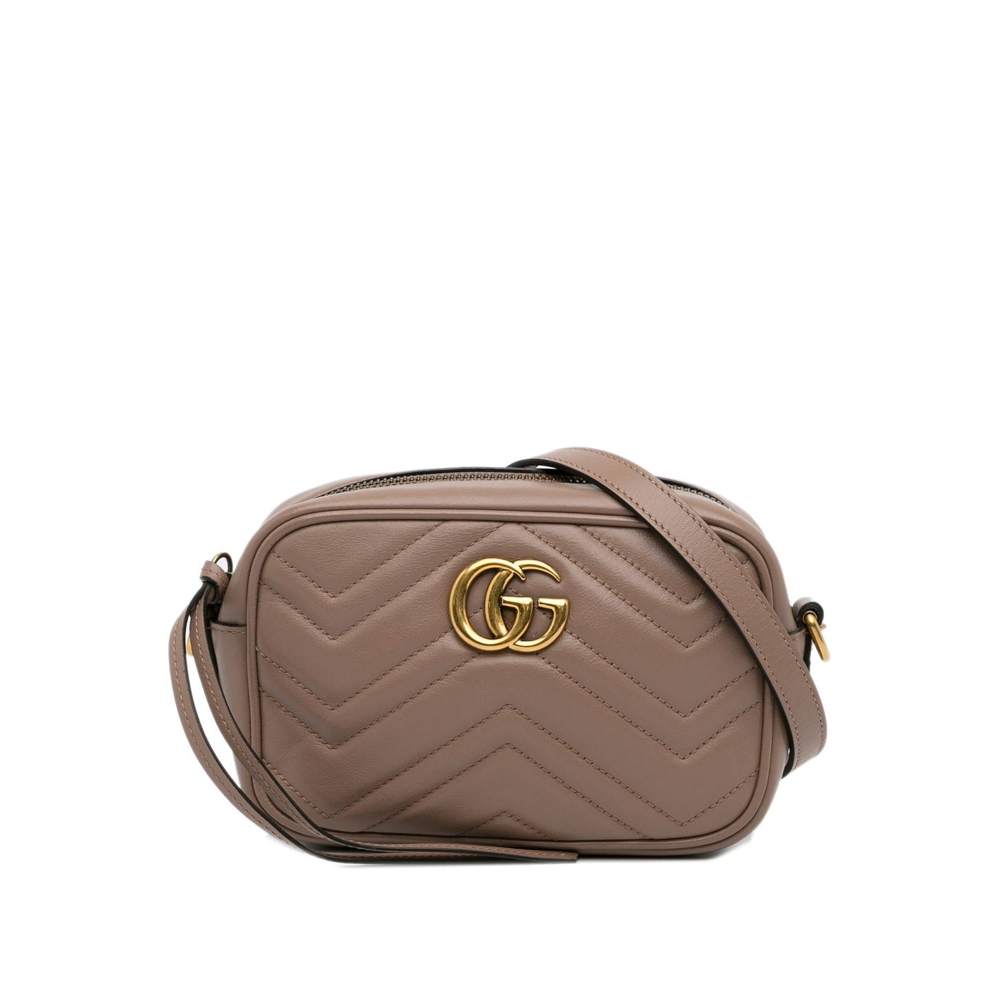 Gucci GG Marmont SHG-G4ySXO Matelasse Calf Brown Mini Crossbody Bag