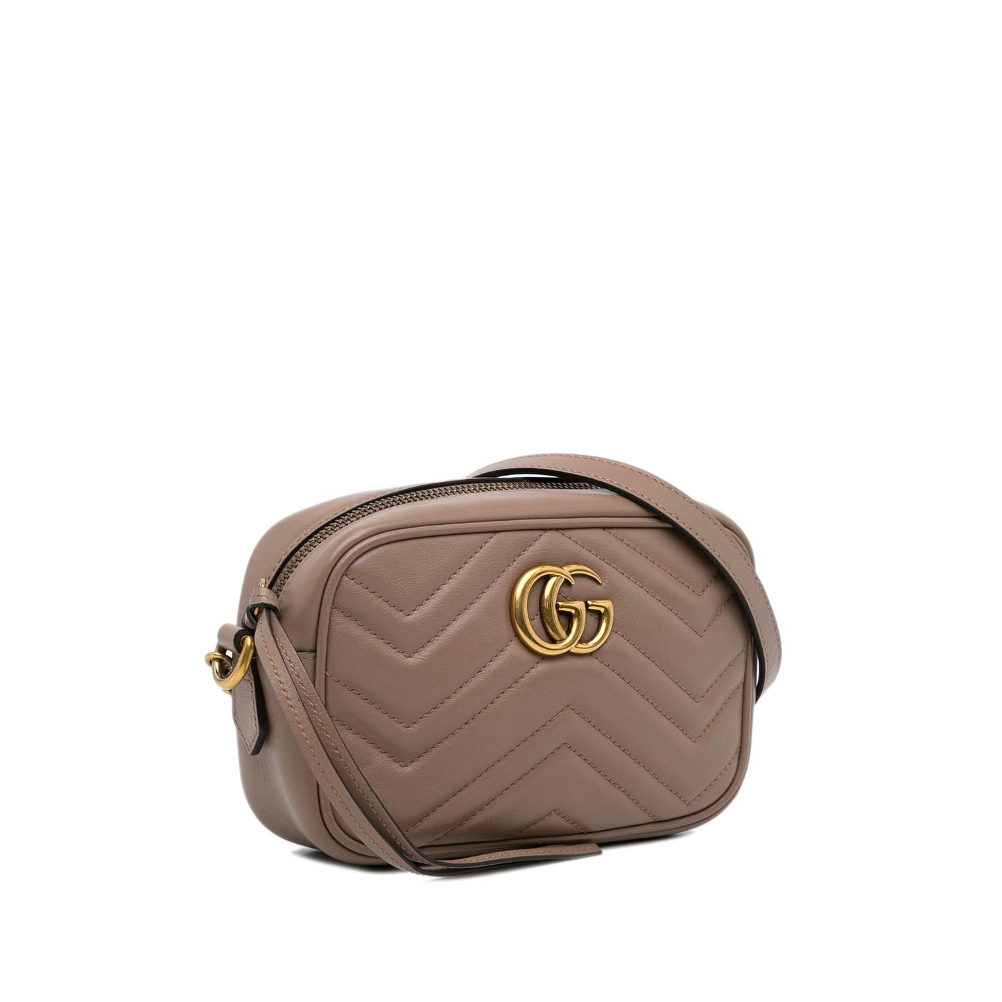 Gucci GG Marmont SHG-G4ySXO Matelasse Calf Brown Mini Crossbody Bag