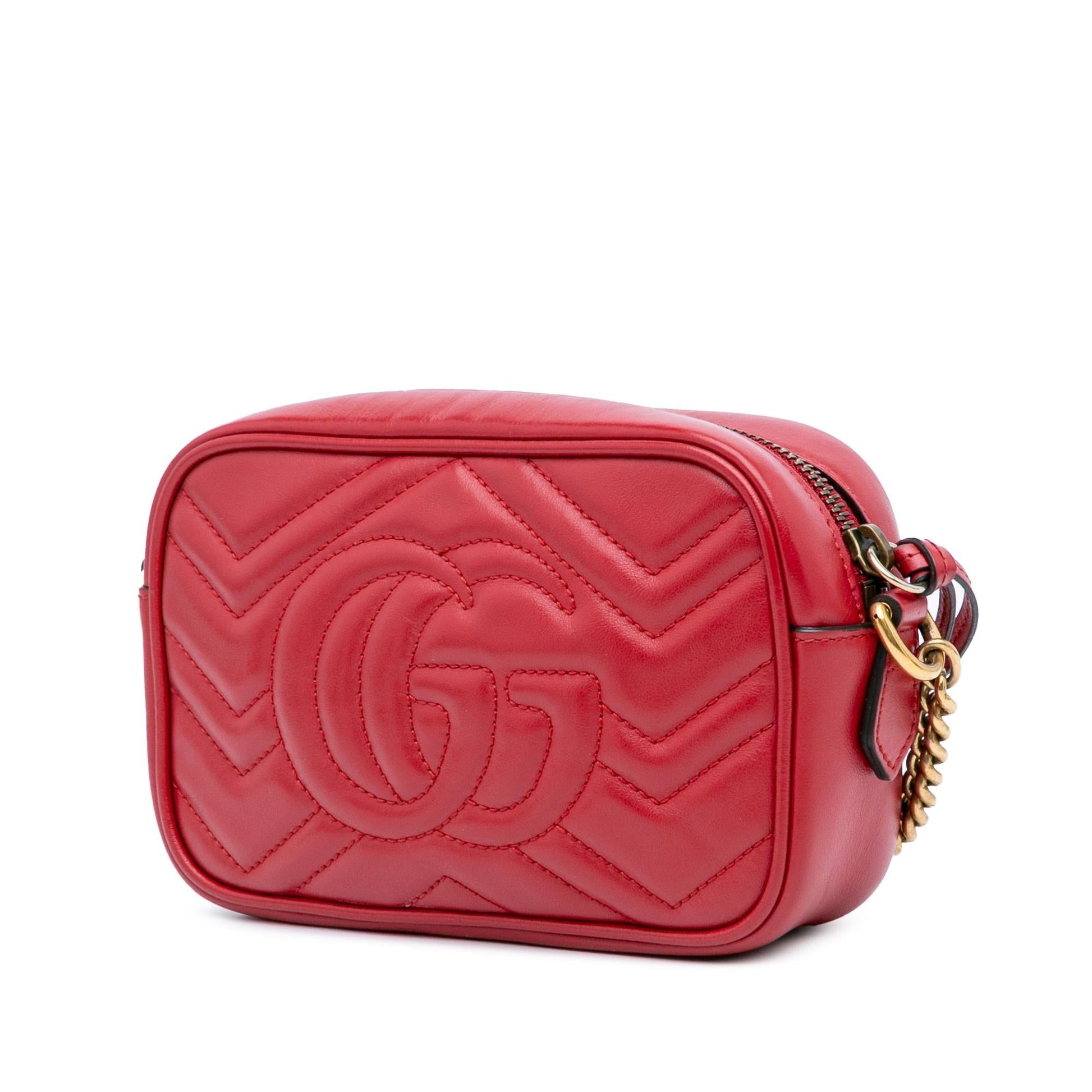 Gucci GG Marmont Matelasse Leather Calf Red Crossbody Bag