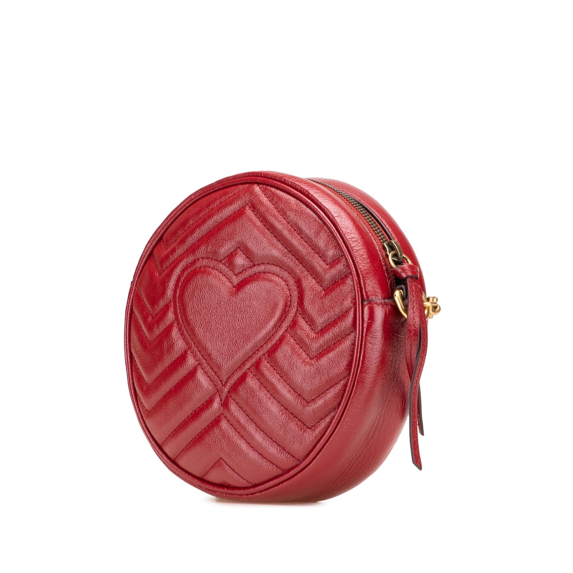 Gucci GG Marmont Round Matelasse Leather Mini Crossbody Bag