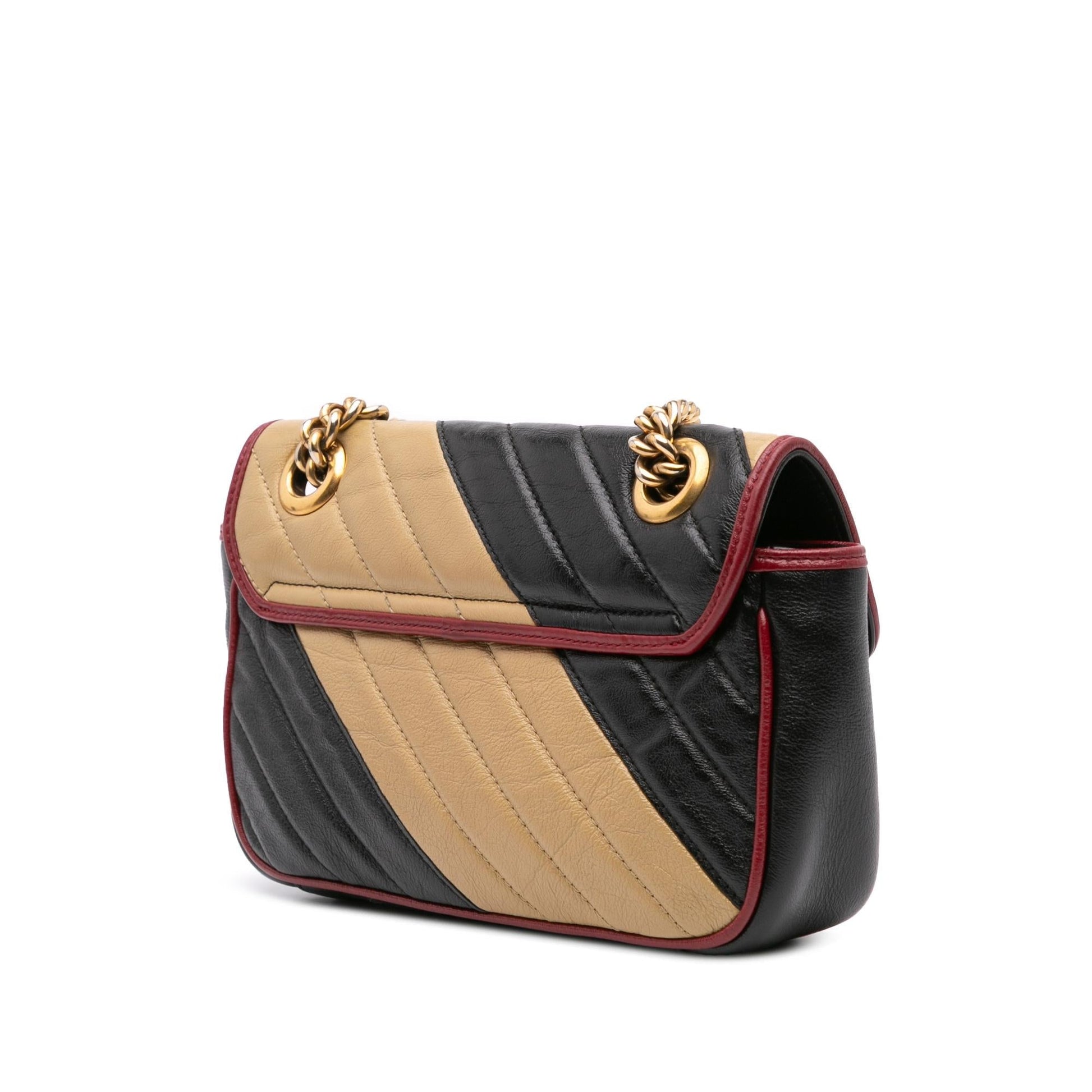 Gucci GG Marmont Torchon Flap Matelasse Leather Calf Black Crossbody Bag Crossbody 1