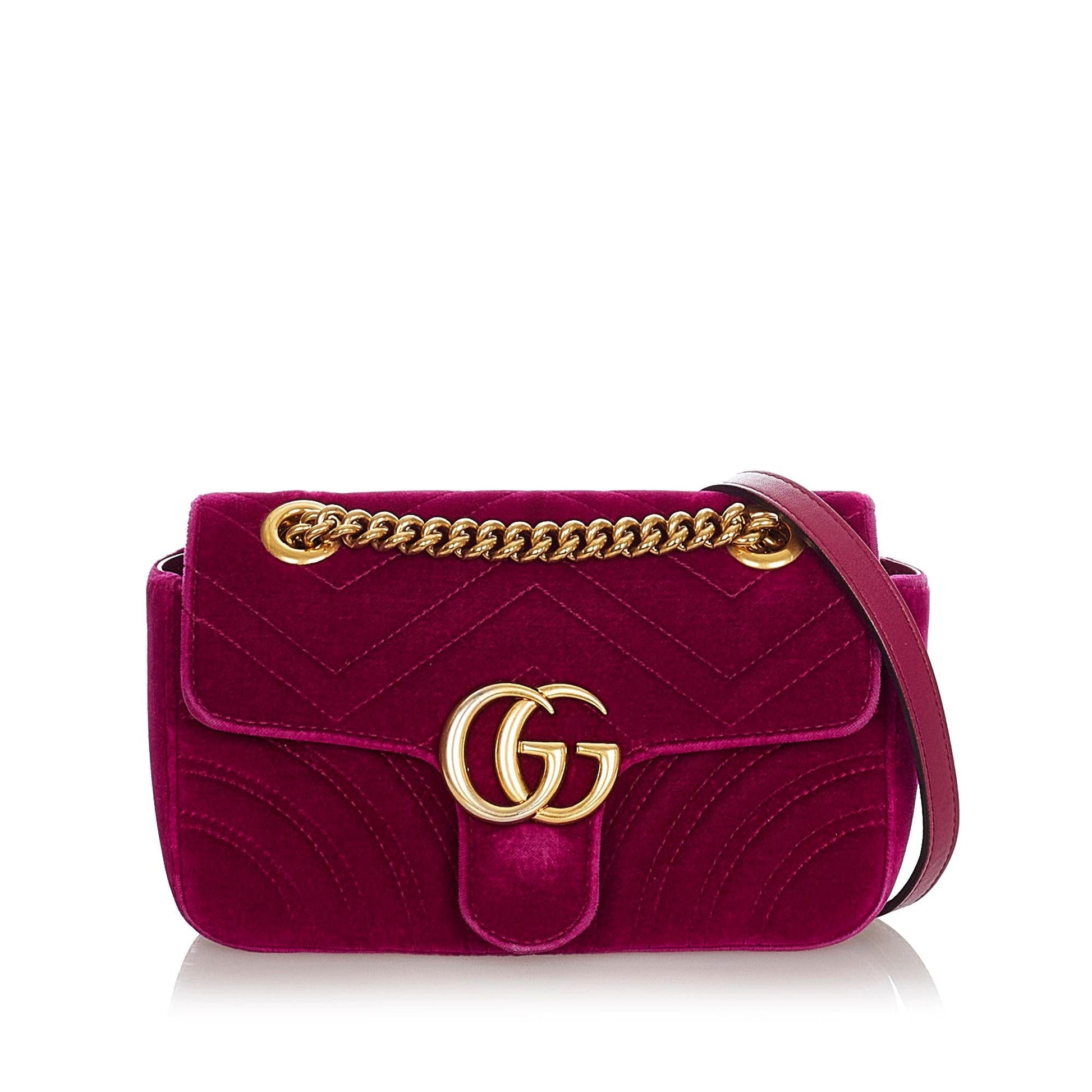Gucci GG Marmont Velvet SHG Matelasse Mini Crossbody Bag